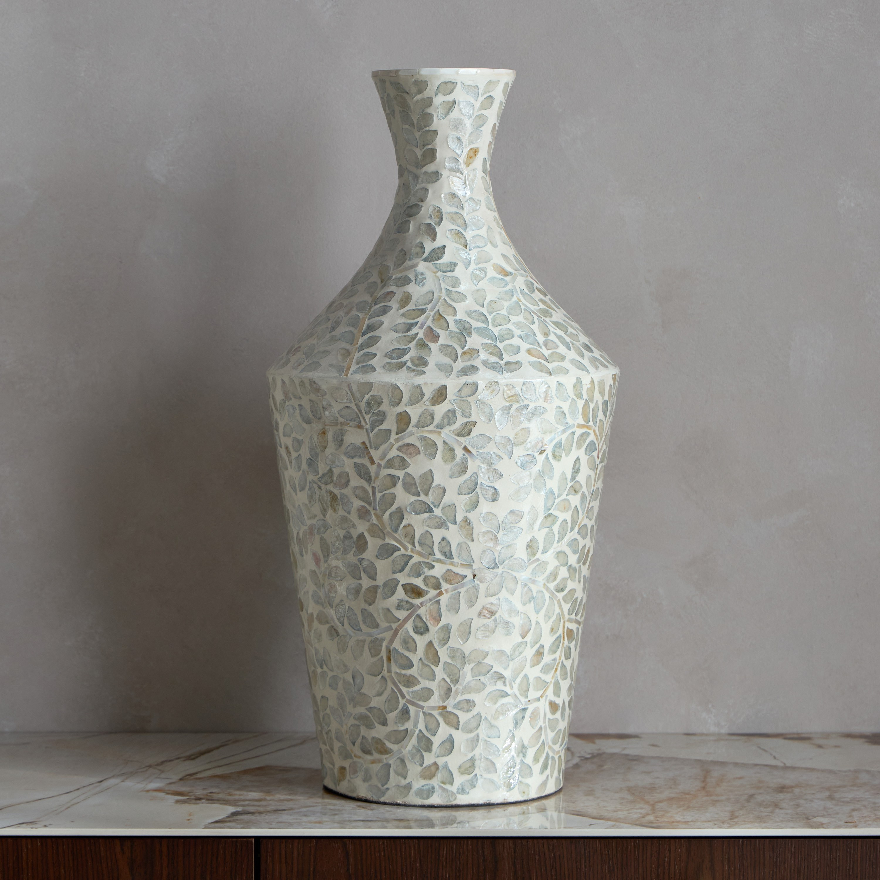 Huda Ariel Capiz Shell Vase - 61 cm-household-decor-vasesandbowls-image-1