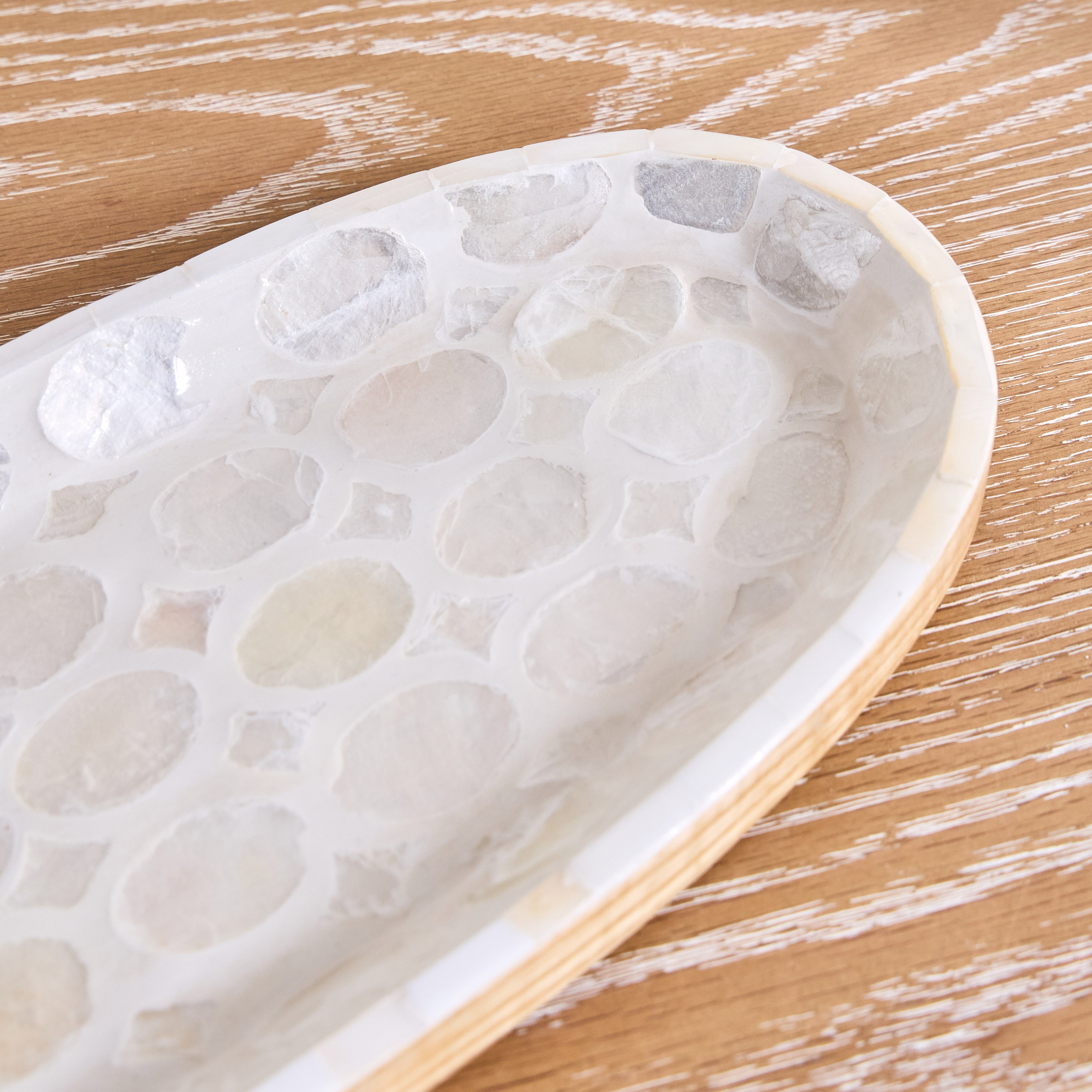 Huda Calypso Capiz Decorative Platter - 14x48 cm-household-decor-boxesandtrays-image-3