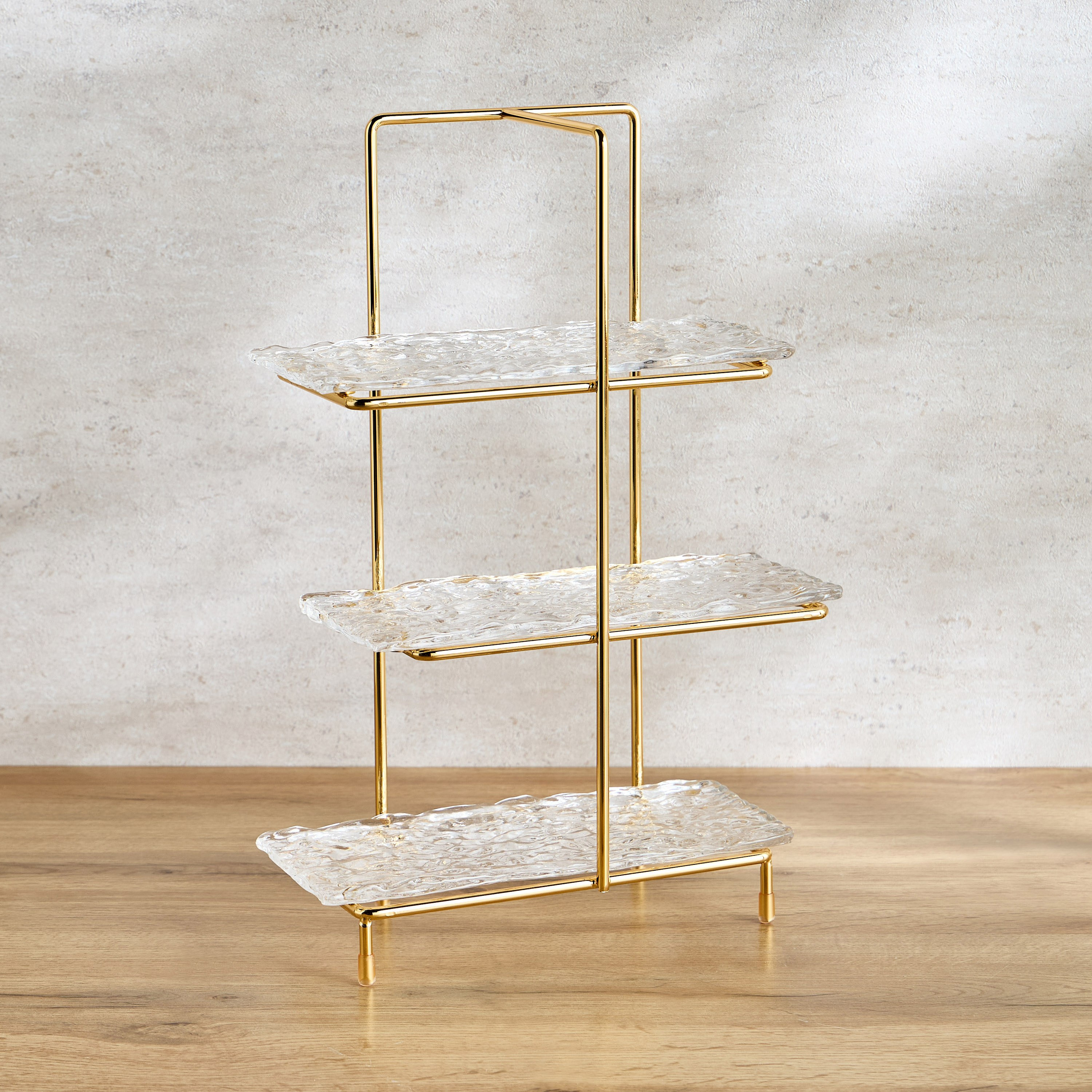 Huda Frost Glass 3-Tier Decorative Platter - 25 cm-household-decor-boxesandtrays-image-1