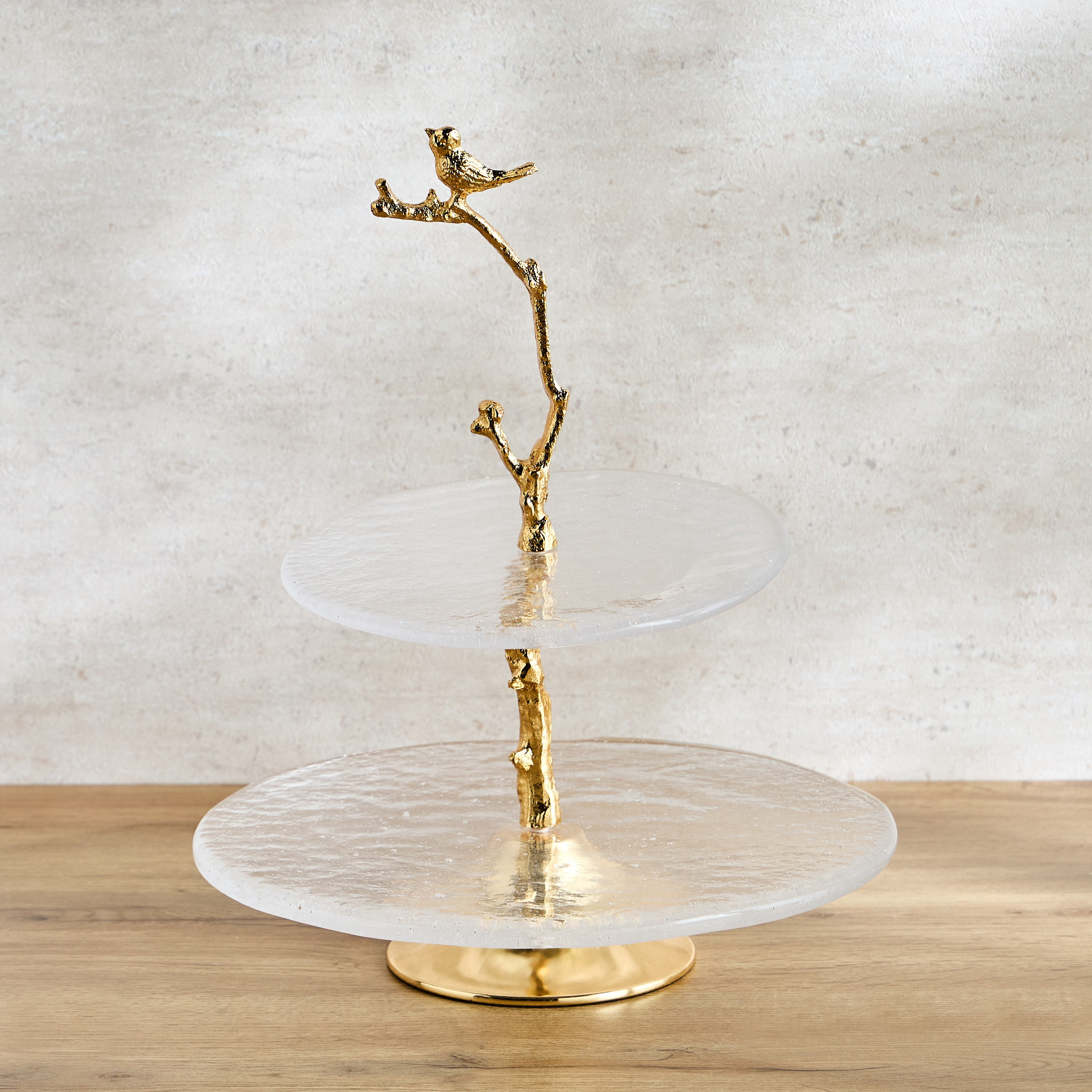 Huda Frost Glass Decorative Platter - 28 cm