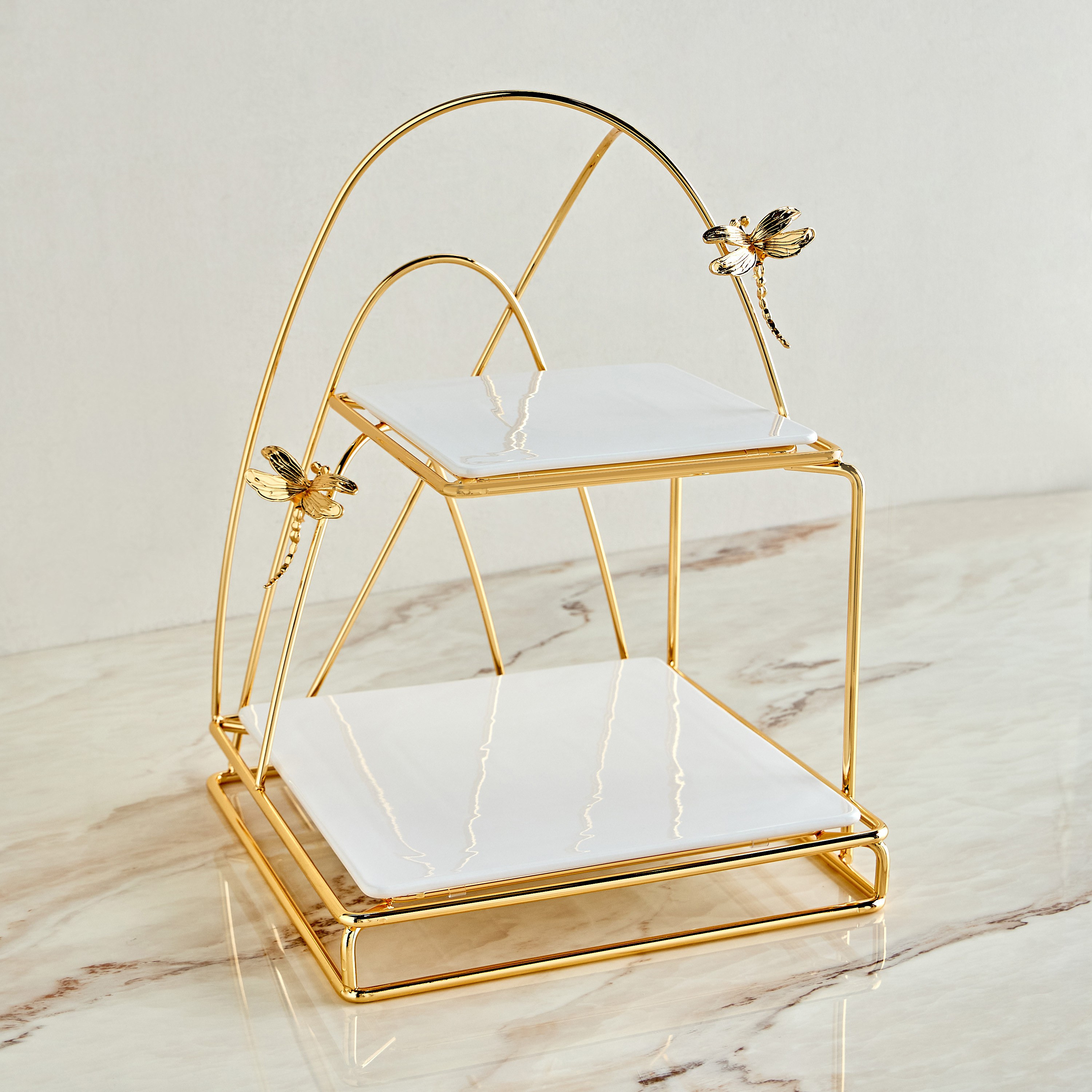 Huda Abstract Loop 2-Tier Stand