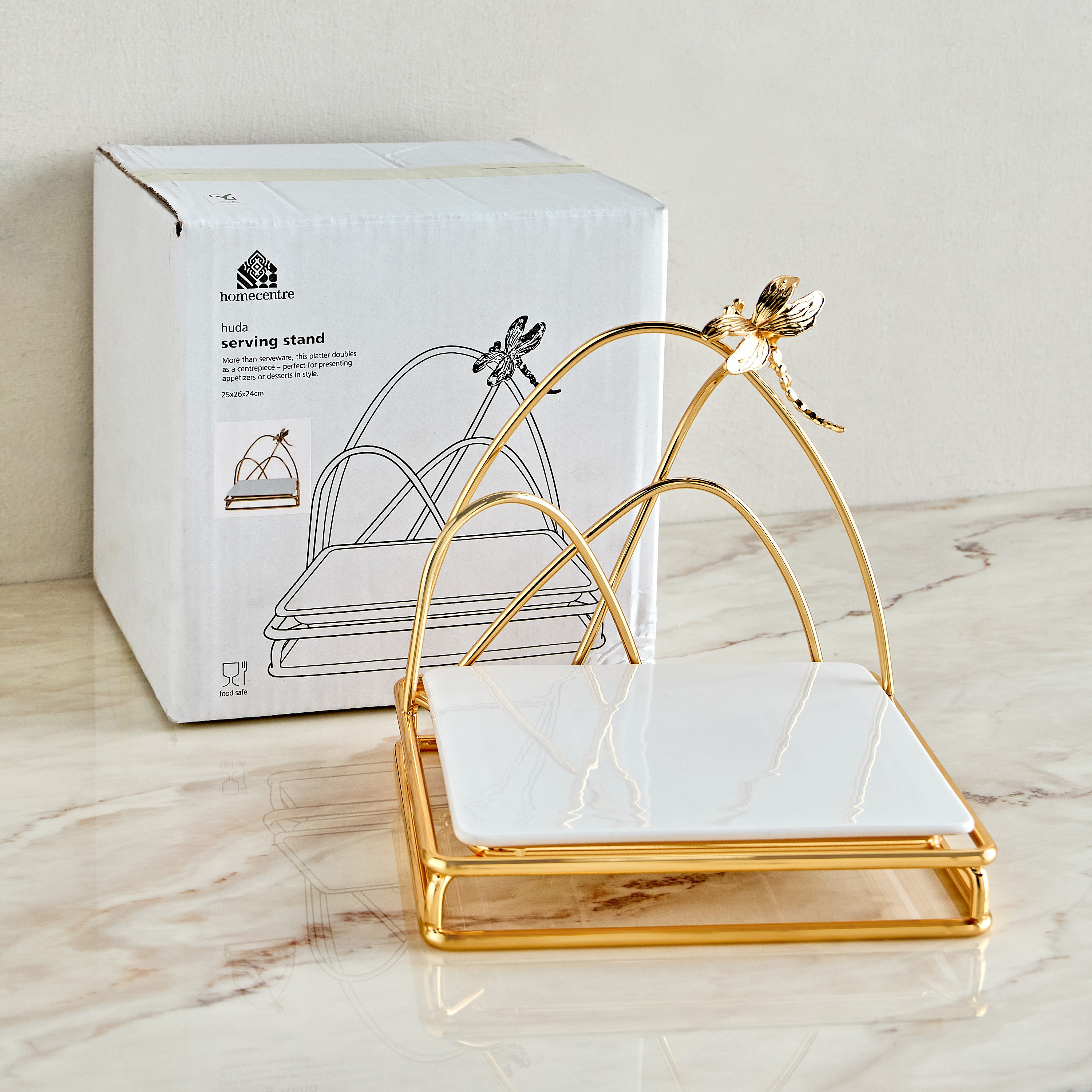Huda Abstract Loop Ceramic Decorative Platter - 26x25 cm-household-decor-boxesandtrays-image-5