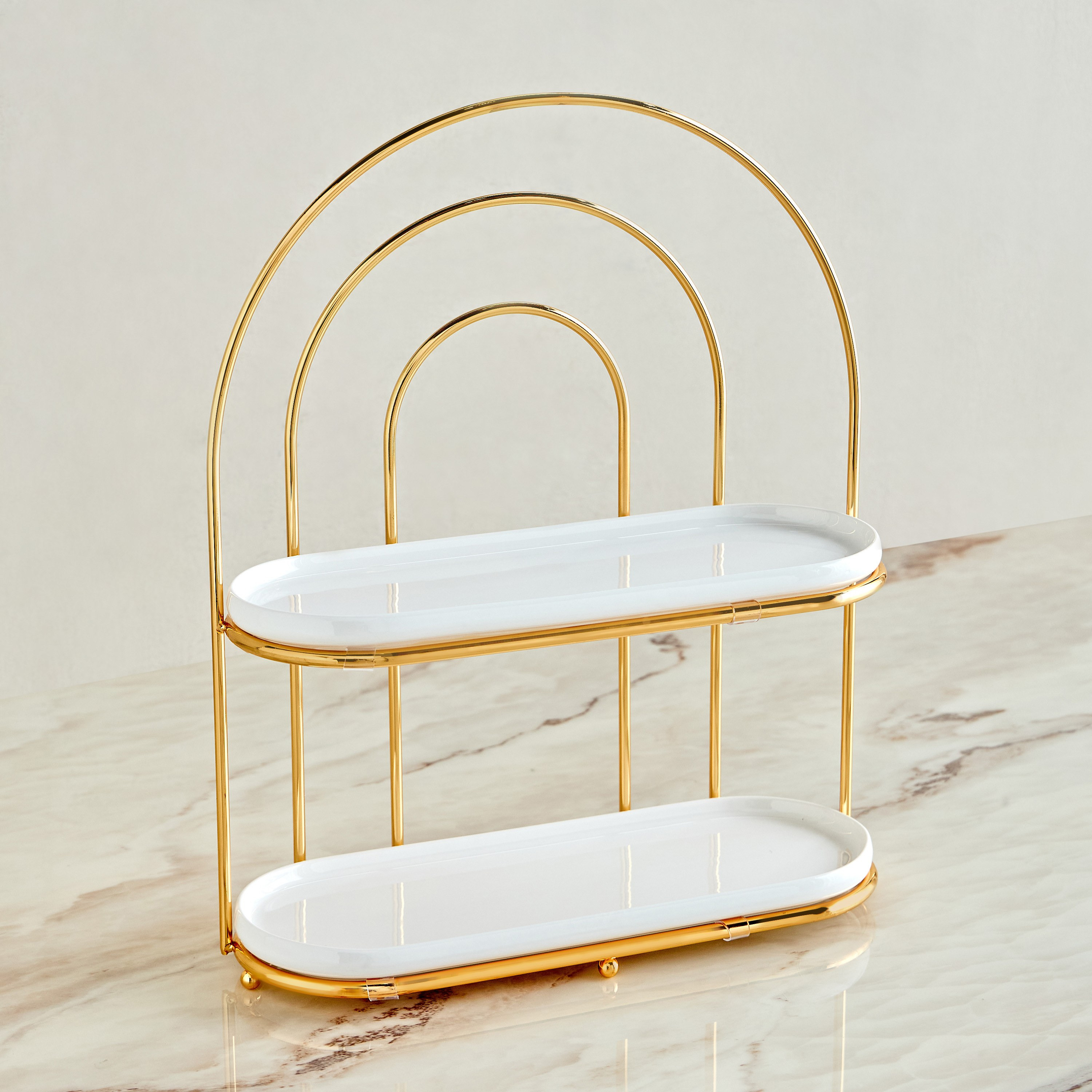 Huda Crest 2-Tier Stand-household-decor-boxesandtrays-image-1