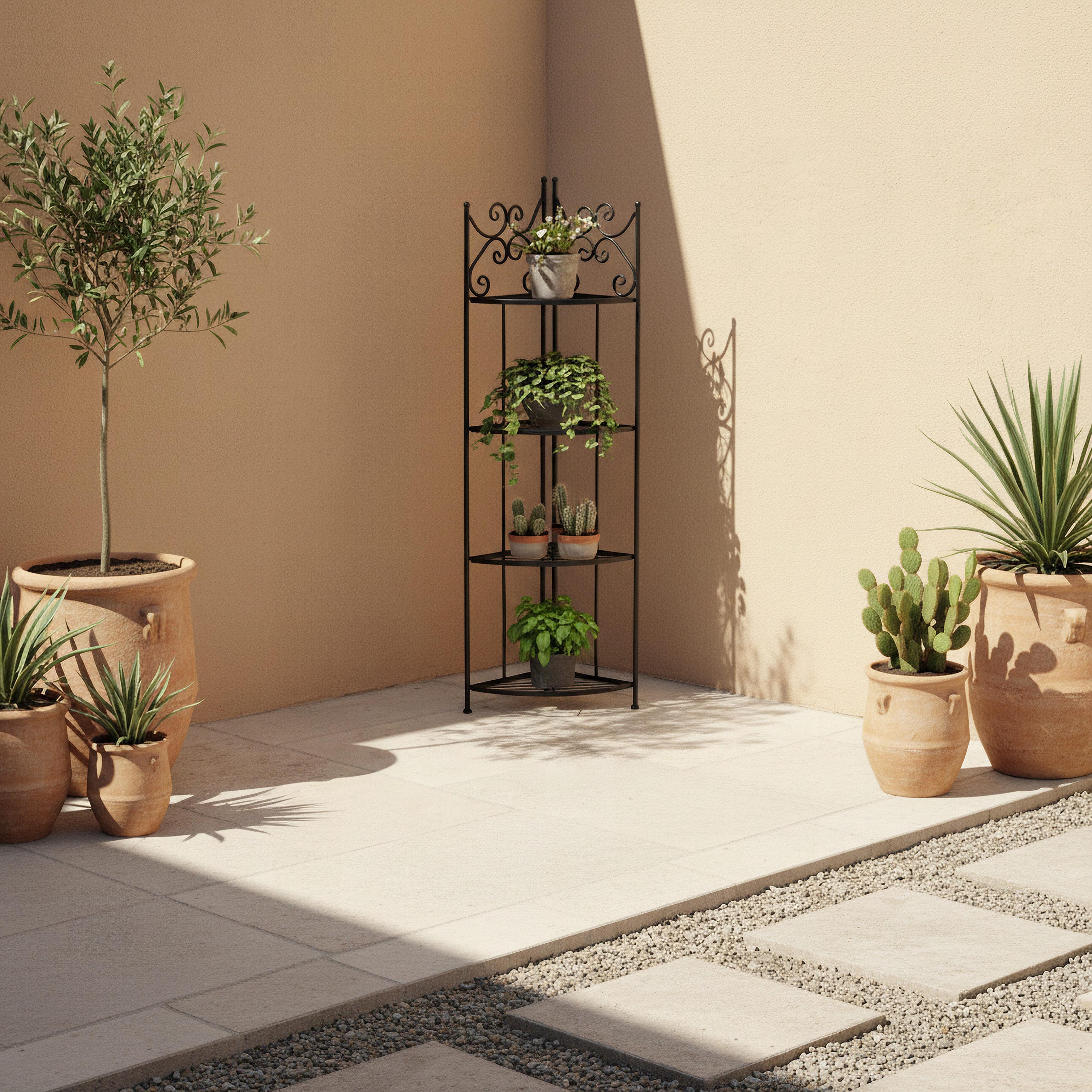 Sequia Metal Corner Stand - 135 cm-household-gardenandoutdoor-trellisandstands-plantstands-image-4