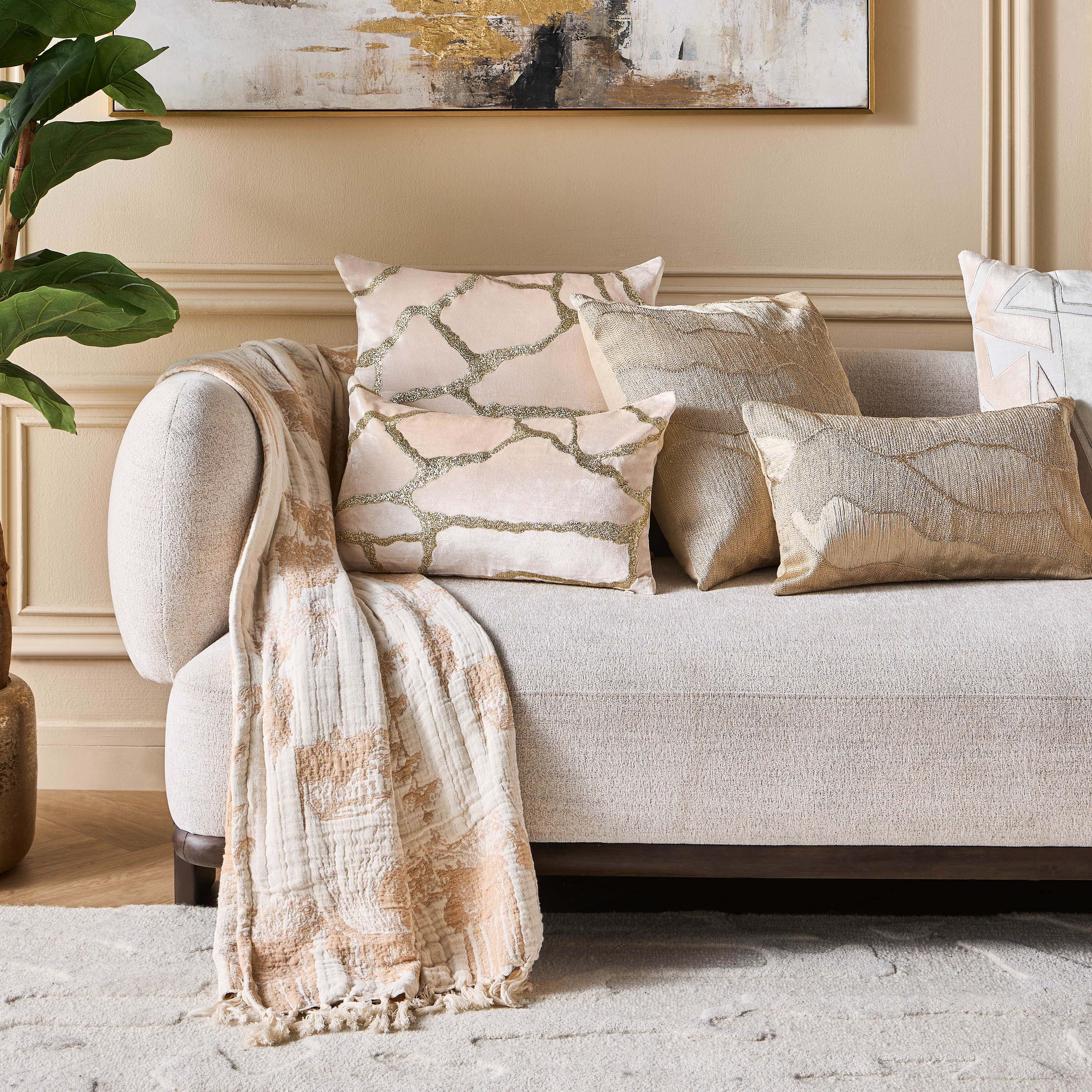 Lateef Embroidered Filled Cushion - 50x50 cm-household-cushionsandthrows-filledcushions-decorativecushions-image-8