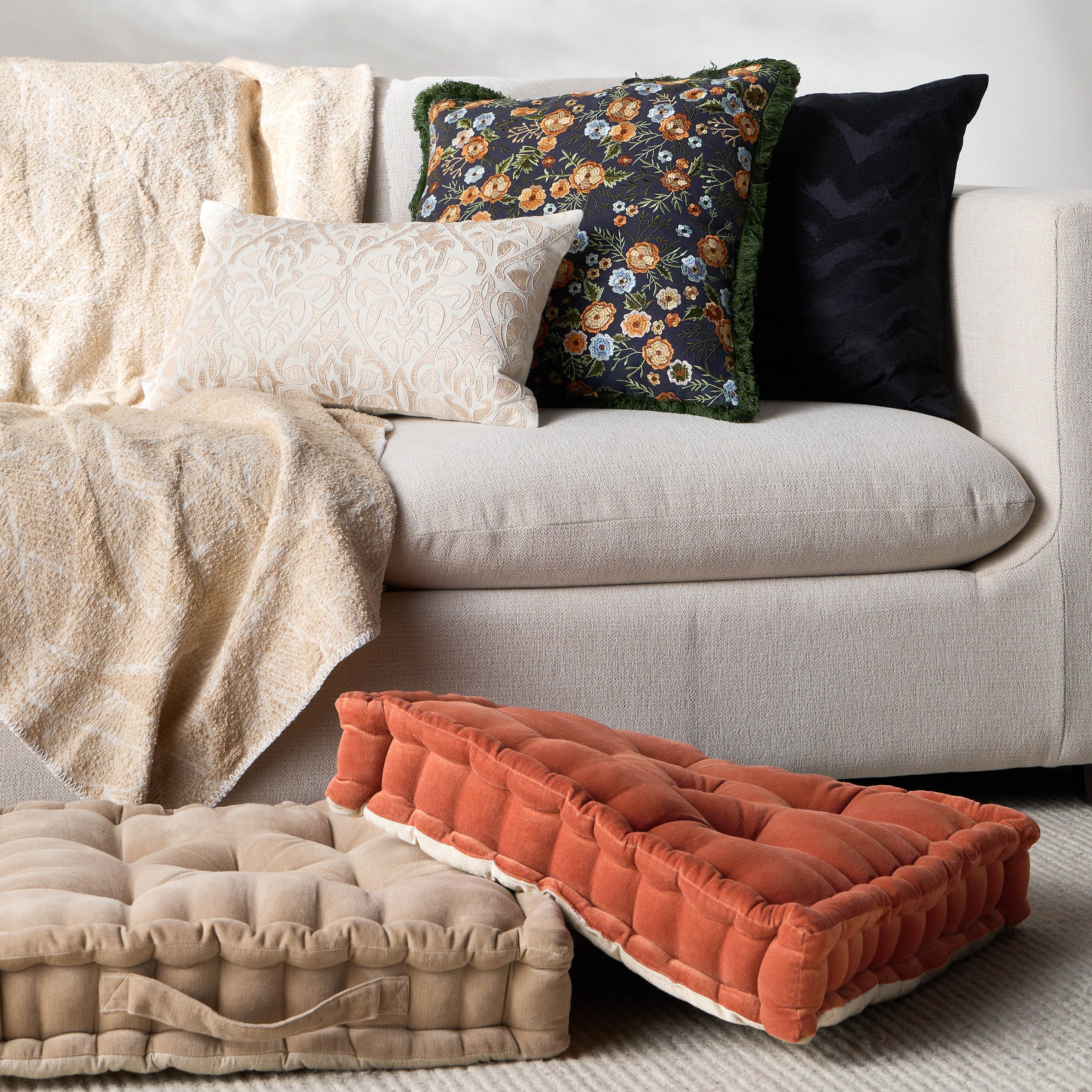 وسادة أرضية منسوجة مخملية - أماليا - 50×50 سم-household-cushionsandthrows-floorcushions-image-3