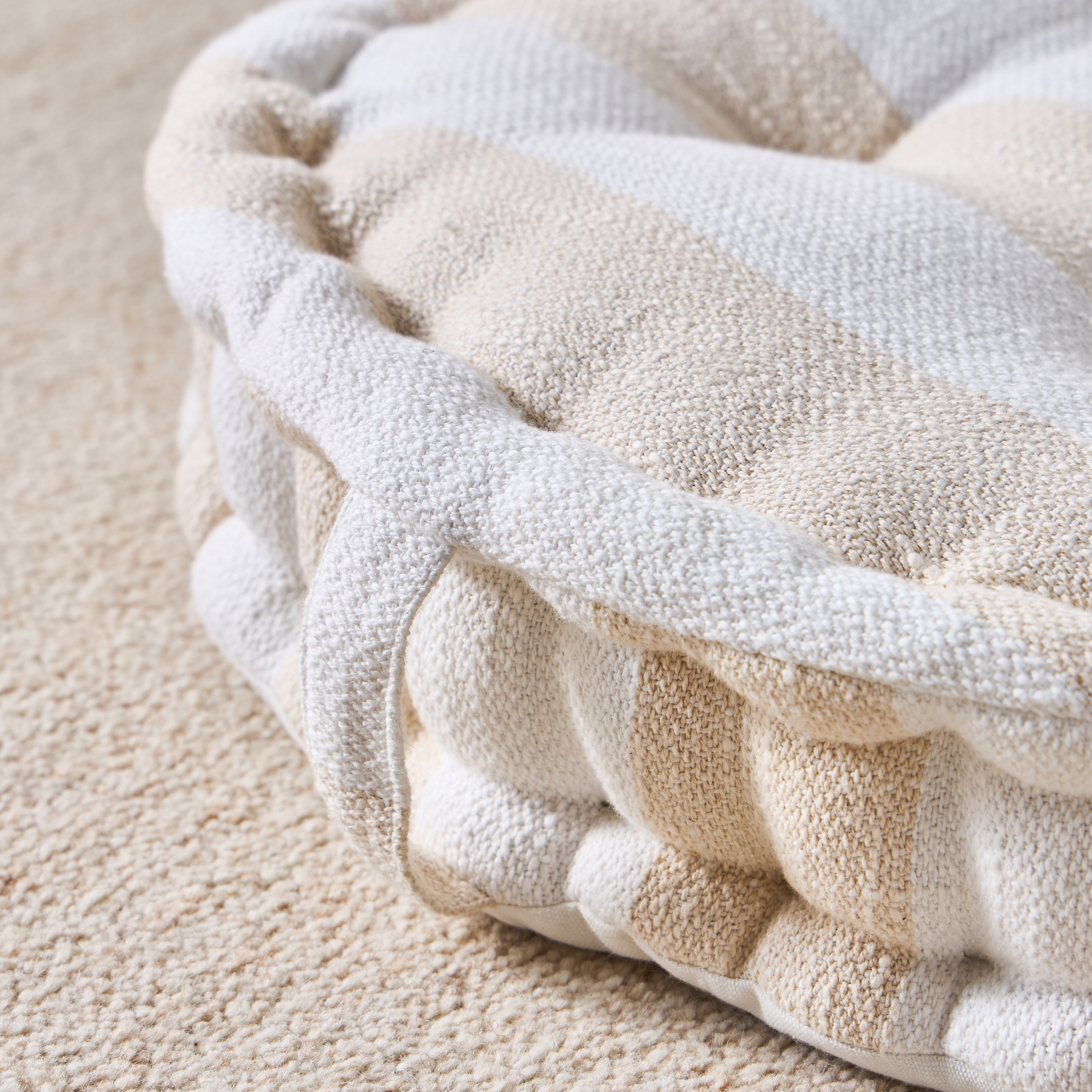 Lyla Slub Stripes Floor Cushion - 50x50 cm-household-cushionsandthrows-floorcushions-image-3