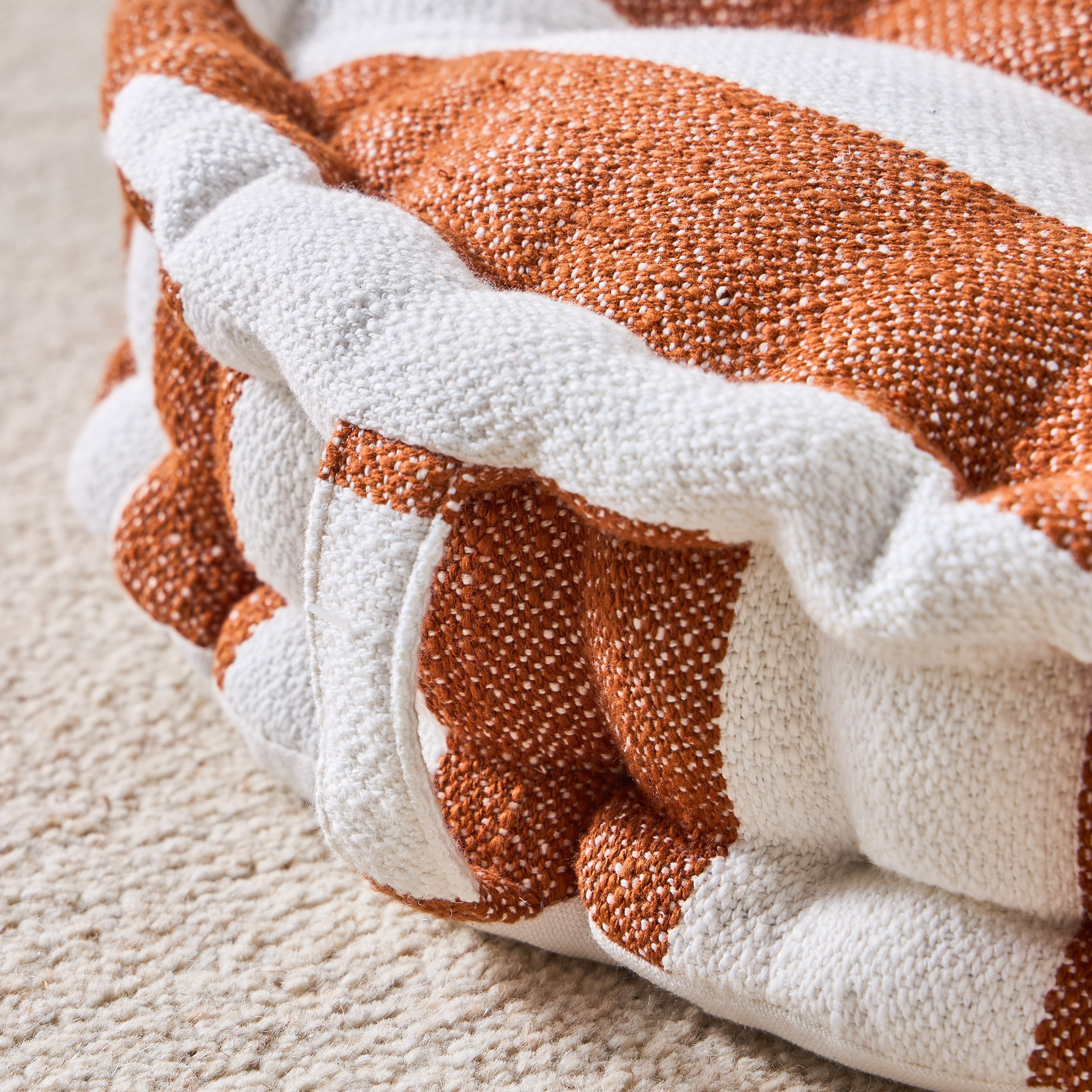 Lyla Slub Stripes Floor Cushion - 50x50 cm-household-cushionsandthrows-floorcushions-image-3