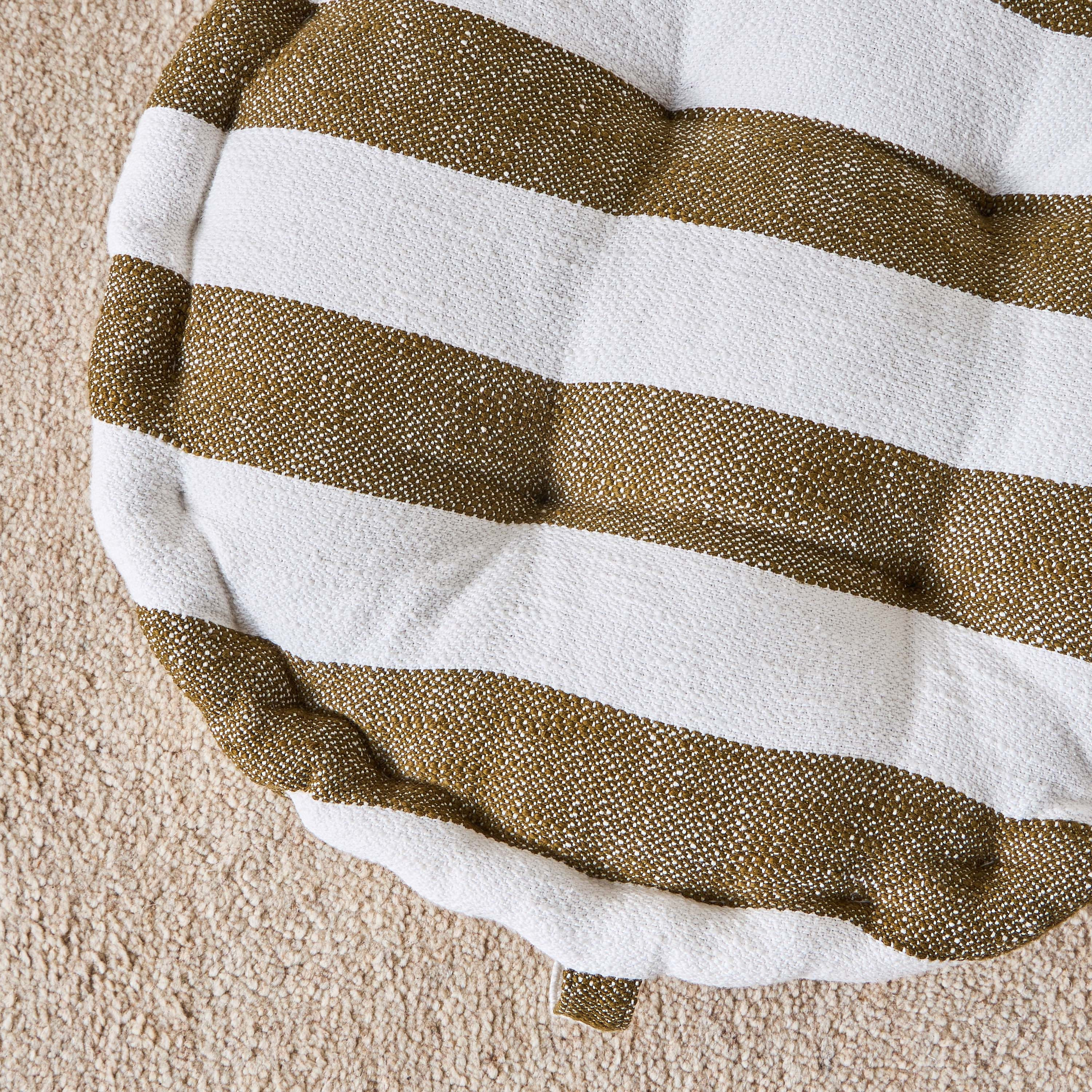 Lyla Slub Stripes Floor Cushion - 50x50 cm-household-cushionsandthrows-floorcushions-image-2