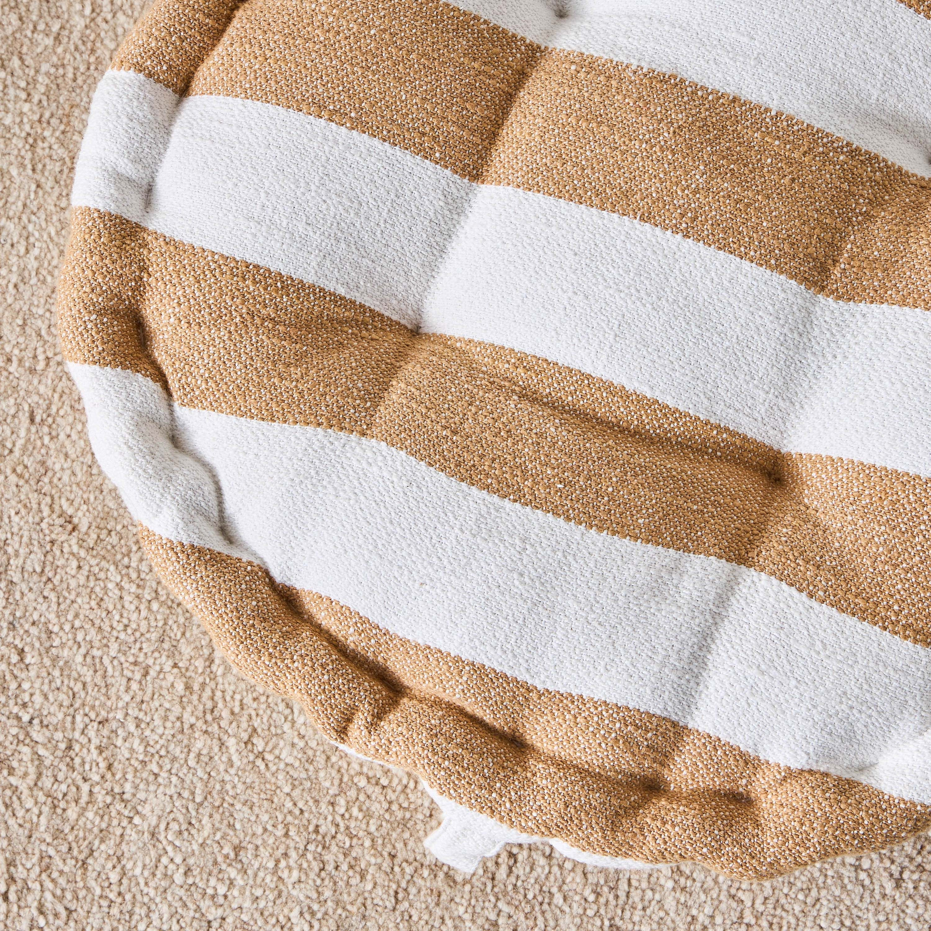 Lyla Slub Stripes Floor Cushion - 50x50 cm-household-cushionsandthrows-floorcushions-image-2