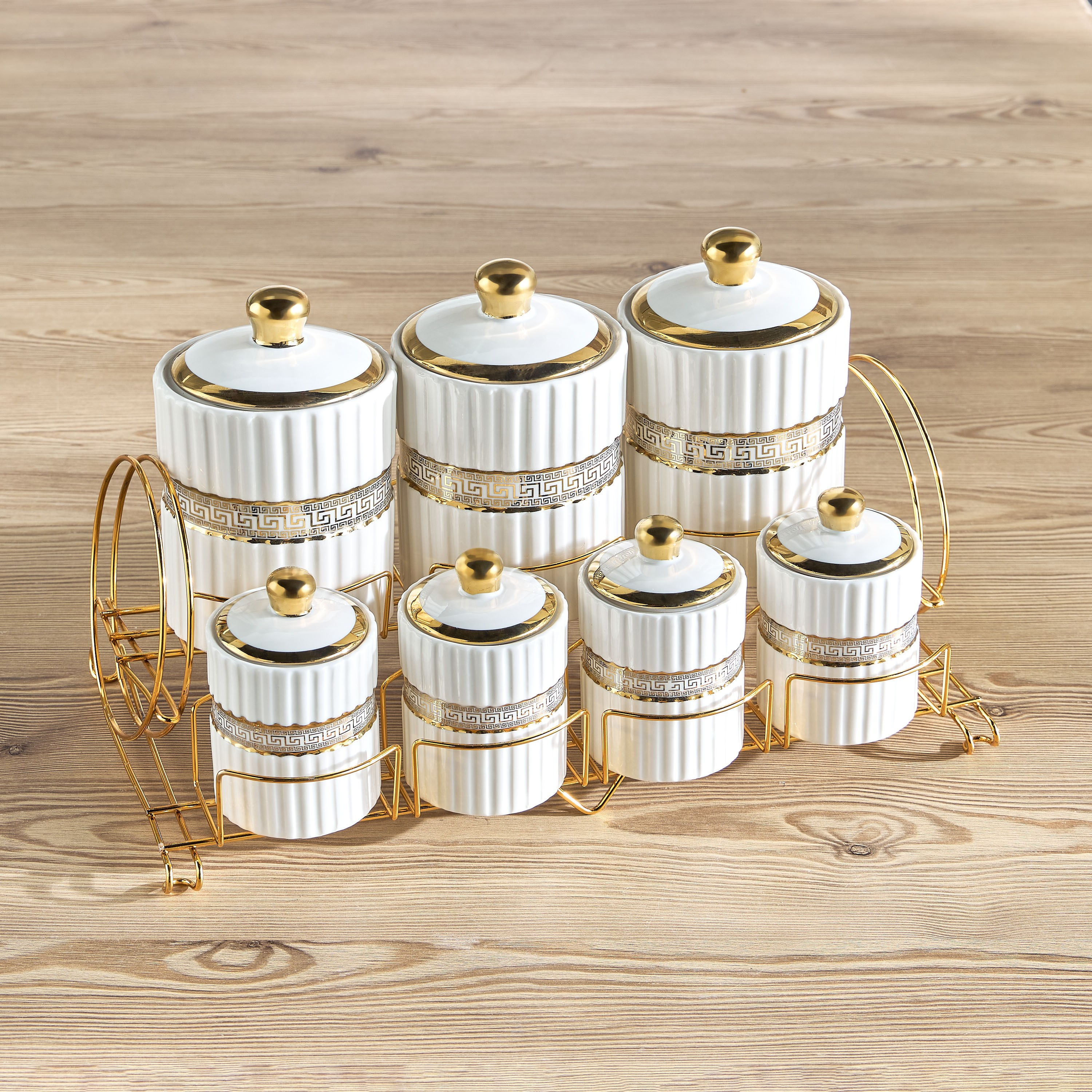 طقم علب 7 قطع مع حامل - فييرا-household-kitchen-foodstorage-canistersandjars-image-1