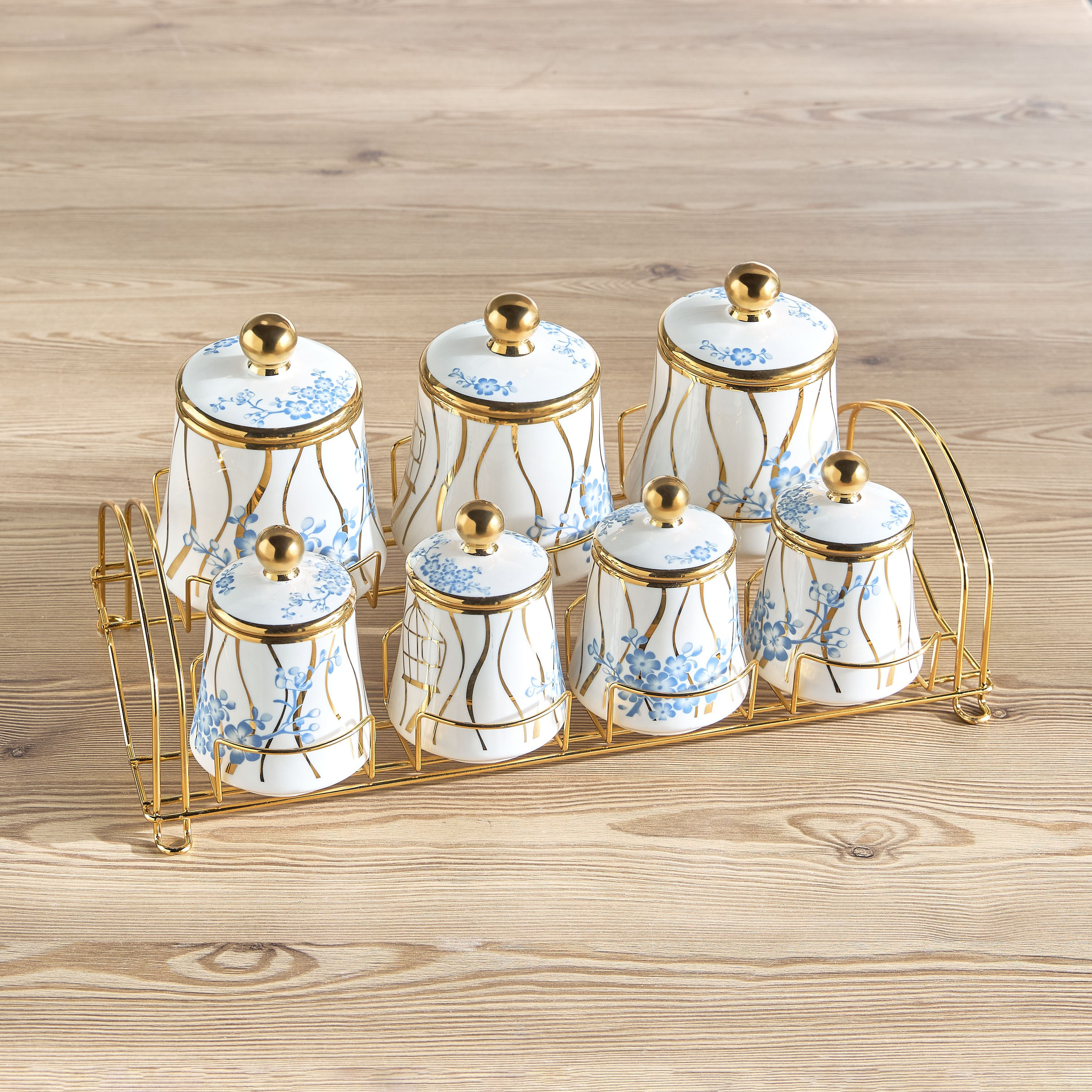 Zaira 7-Piece Canister Set with Stand-household-kitchen-foodstorage-canistersandjars-image-1