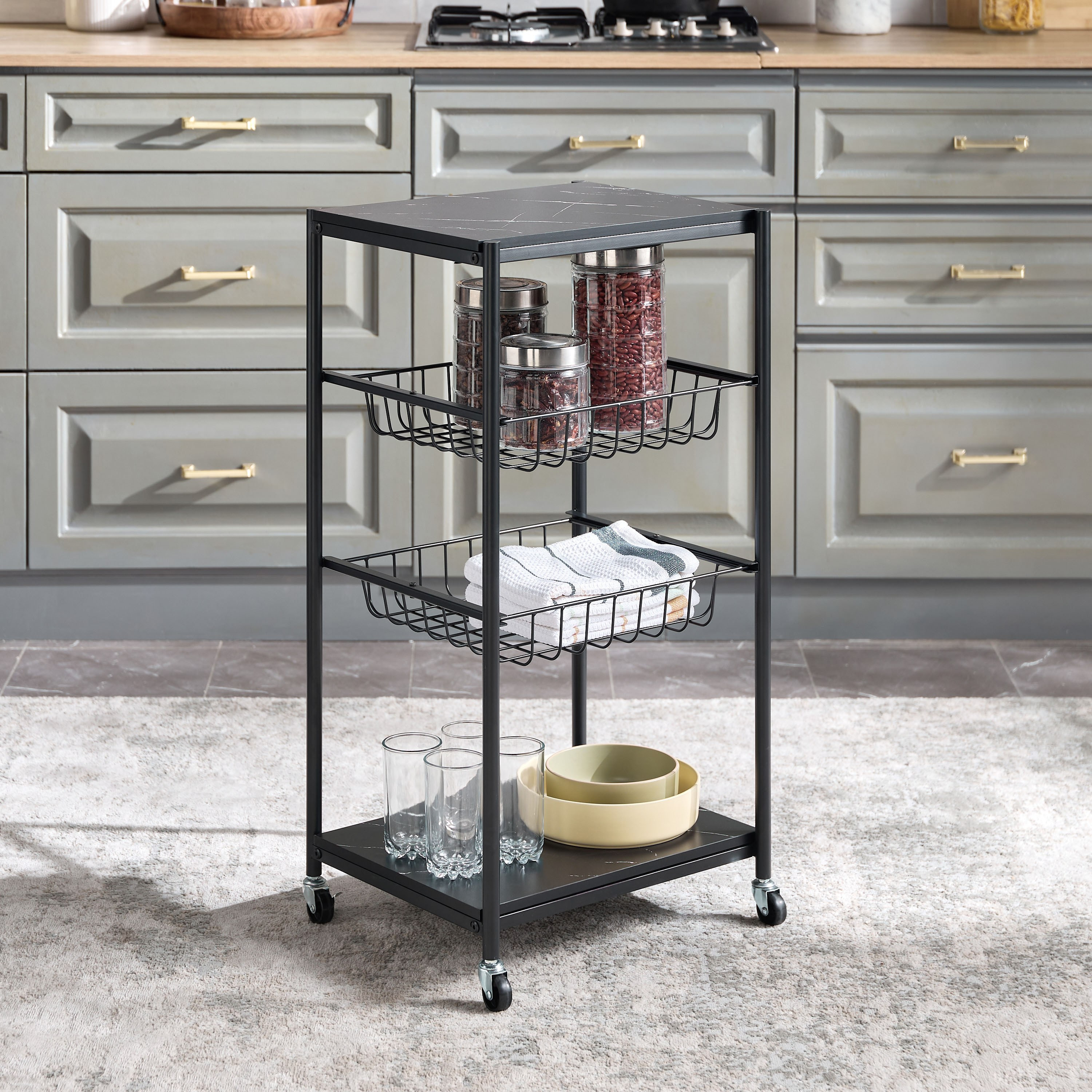 Marbello 4-Tier Kitchen Trolley