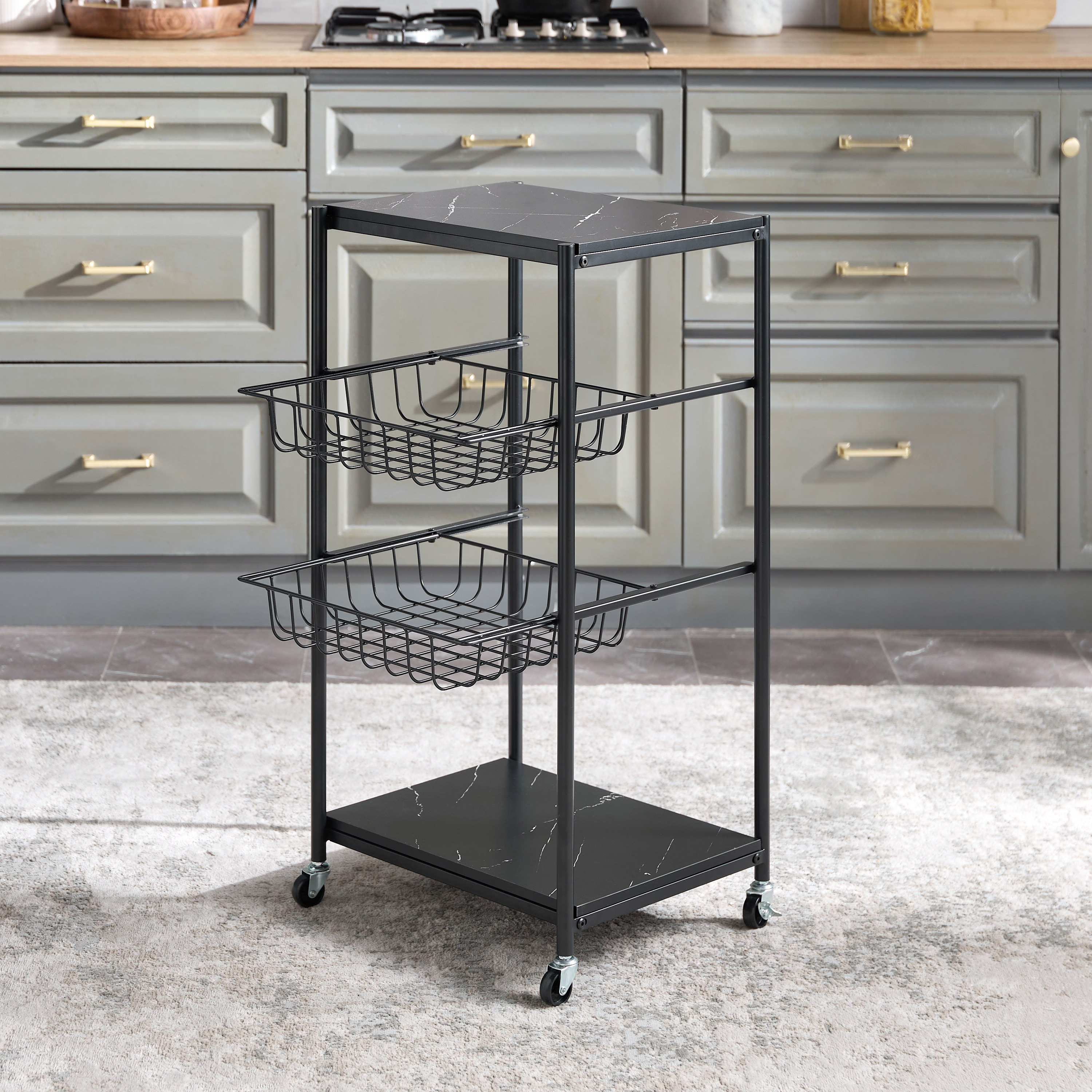 Marbello 4-Tier Kitchen Trolley-household-kitchen-kitchenorganising-kitchentrolleys-image-4