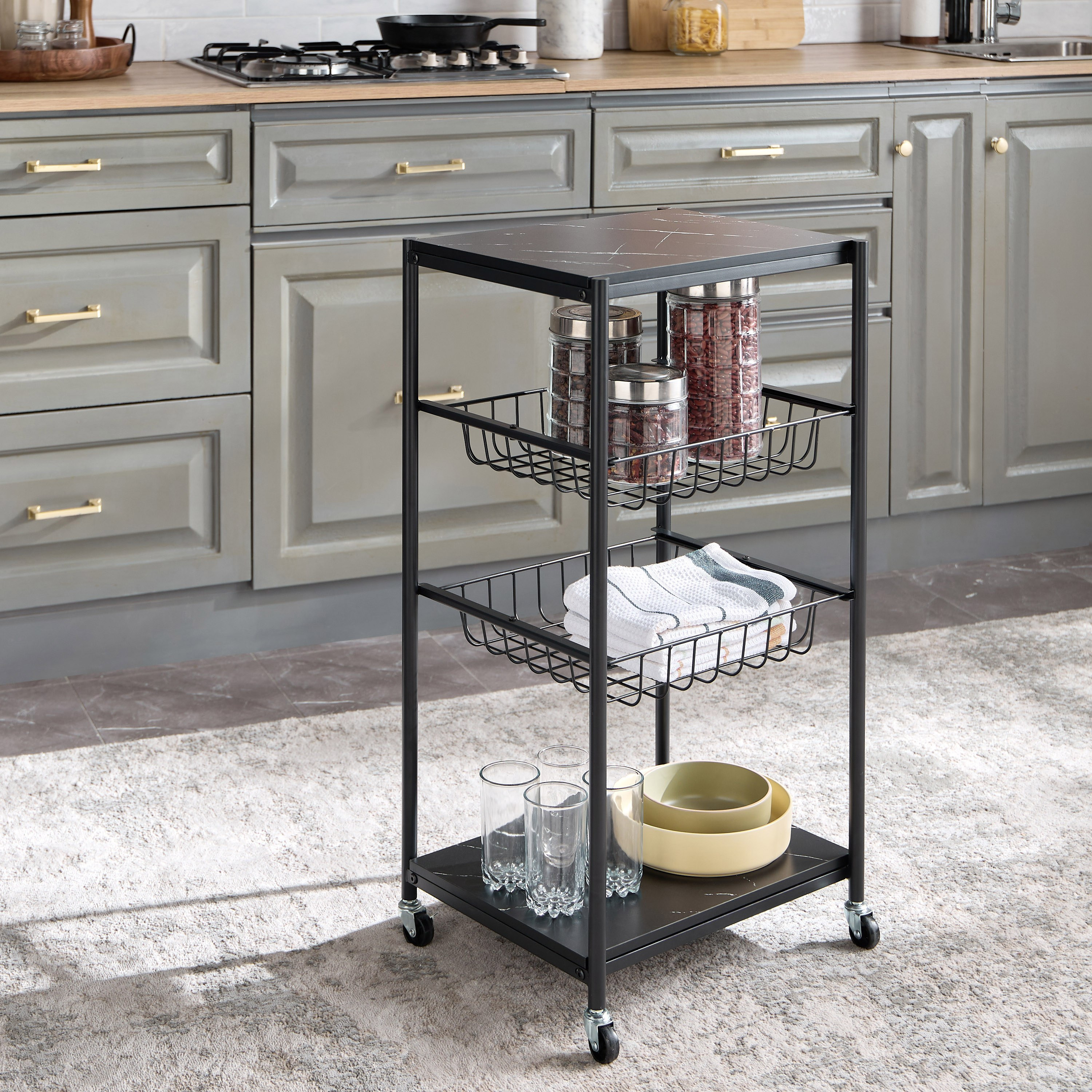 Marbello 4-Tier Kitchen Trolley-household-kitchen-kitchenorganising-kitchentrolleys-image-9