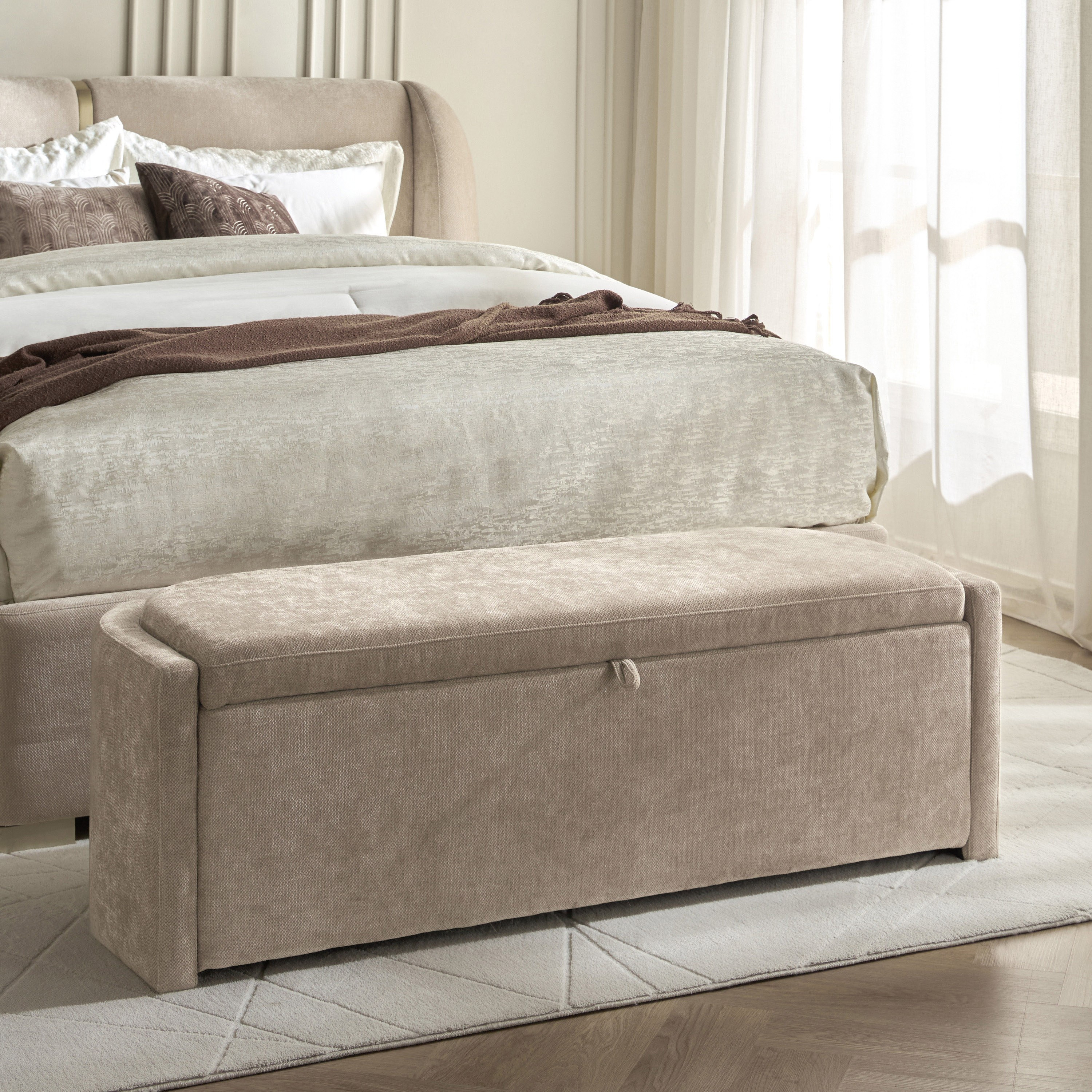 Fanous Fabric Bench with Storage