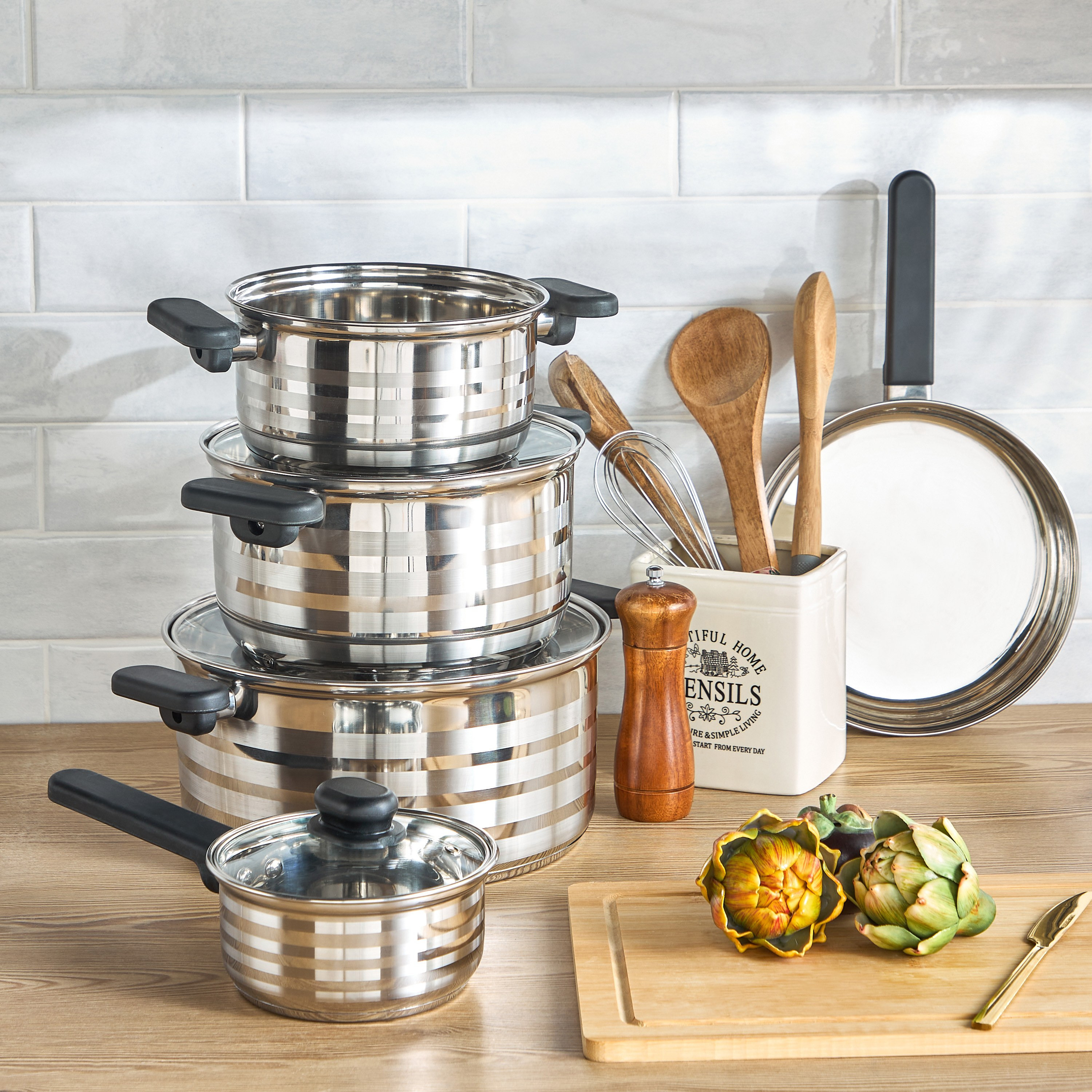 Trazzini 14-Piece Stainless Steel Cookware Set-household-kitchen-cookware-cookwareandsets-image-5