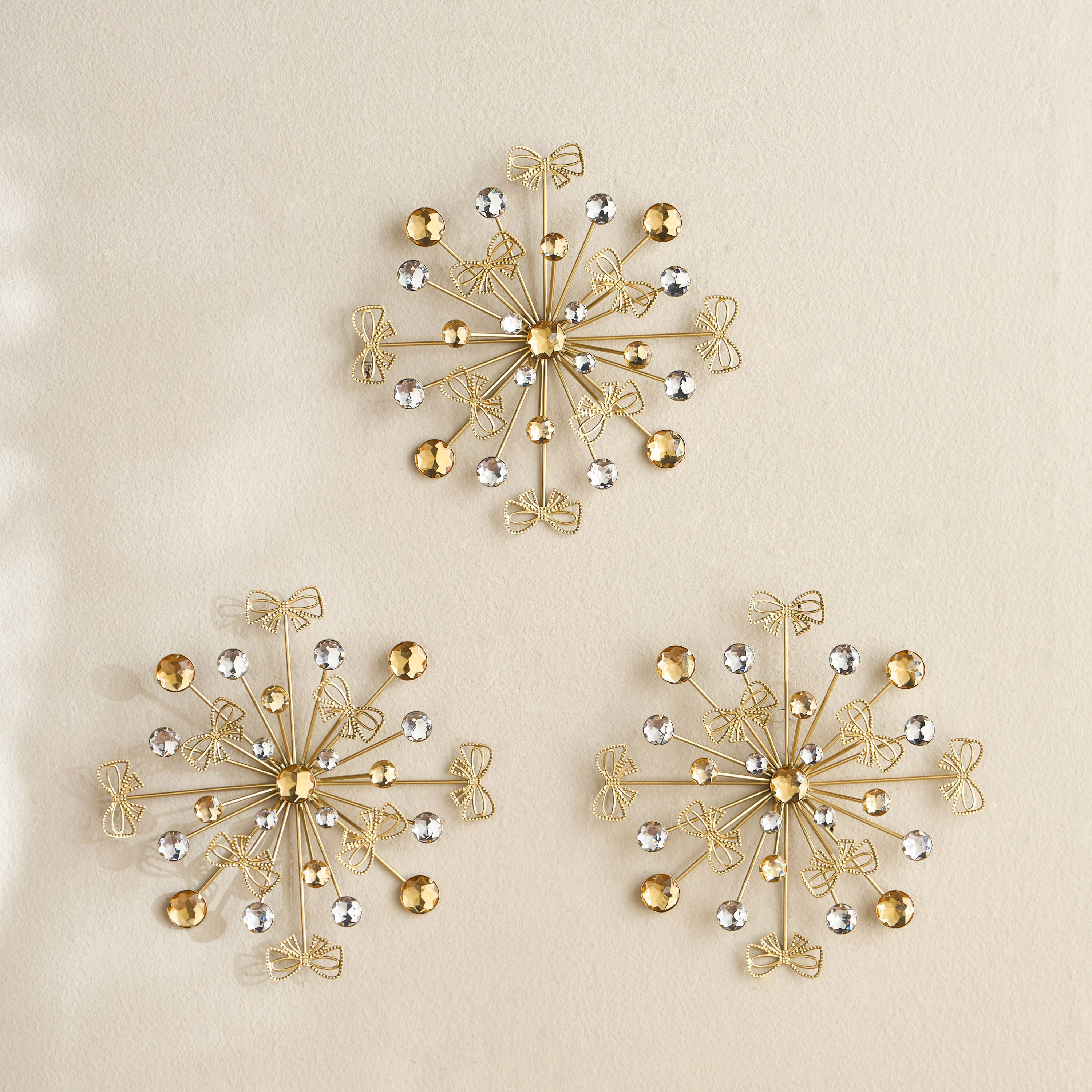 Zaina 3-Piece Bow Wall Decoration Set - 25x25 cm