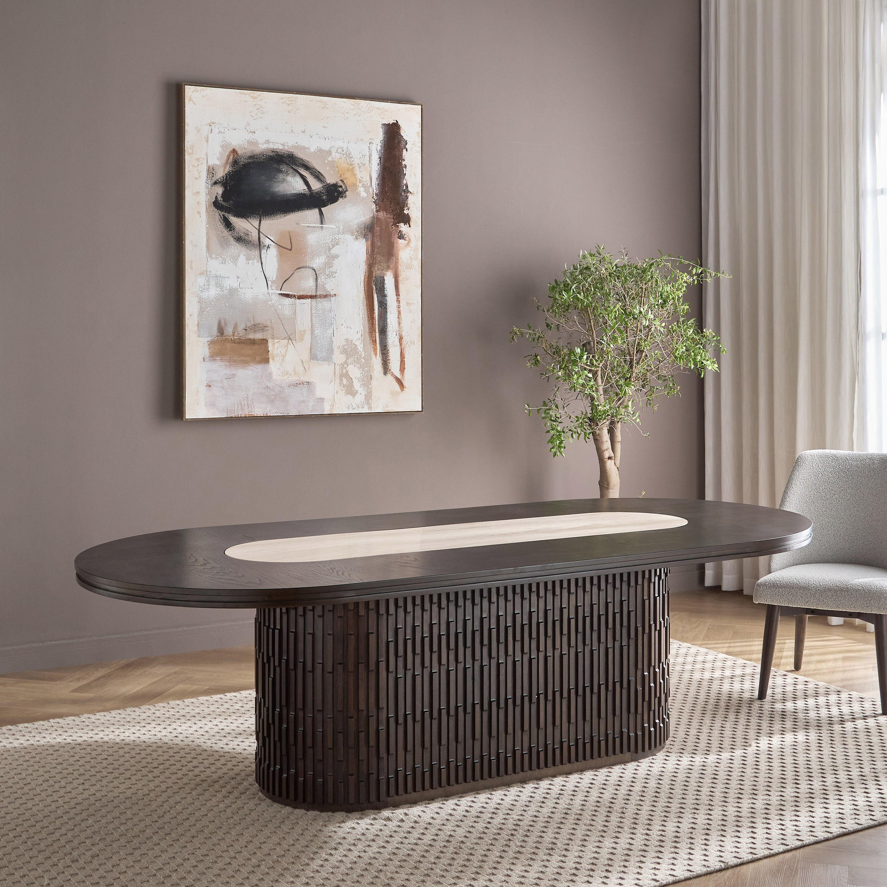 Edge 8-Seater Marble Top Dining Table