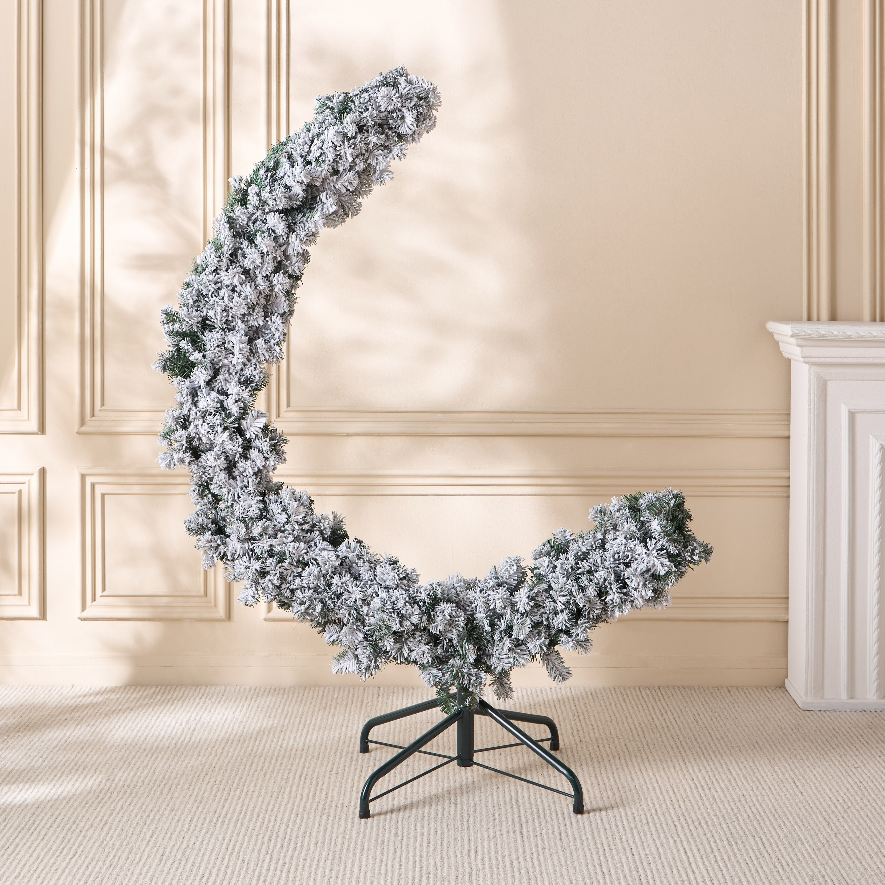 Pine Crescent Flocked Tree - 180 cm