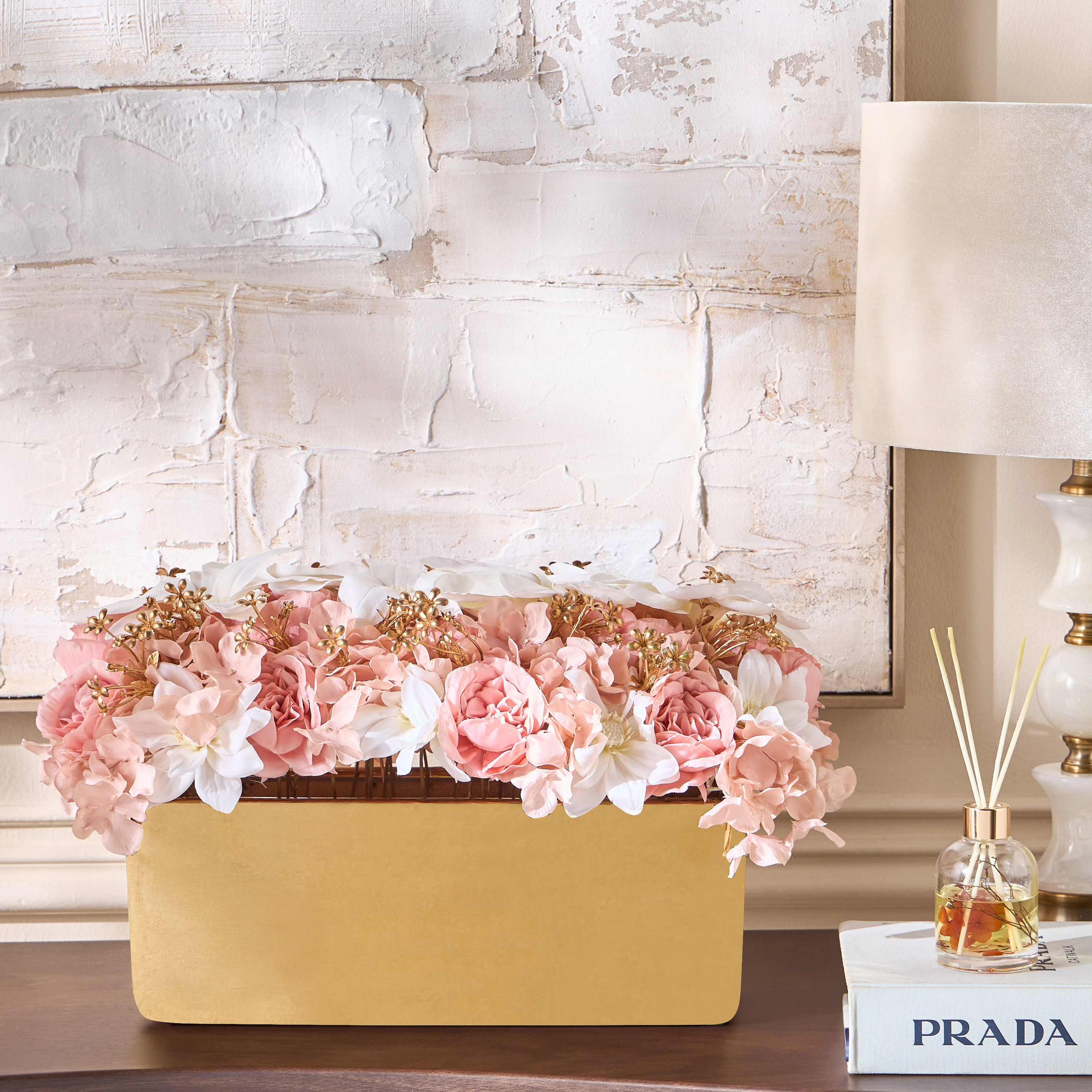 Gild Aurelio Mixed Floral Arrangement in Pot - 32 cm-household-gardenandoutdoor-artificialflowersandplants-flowers-image-3