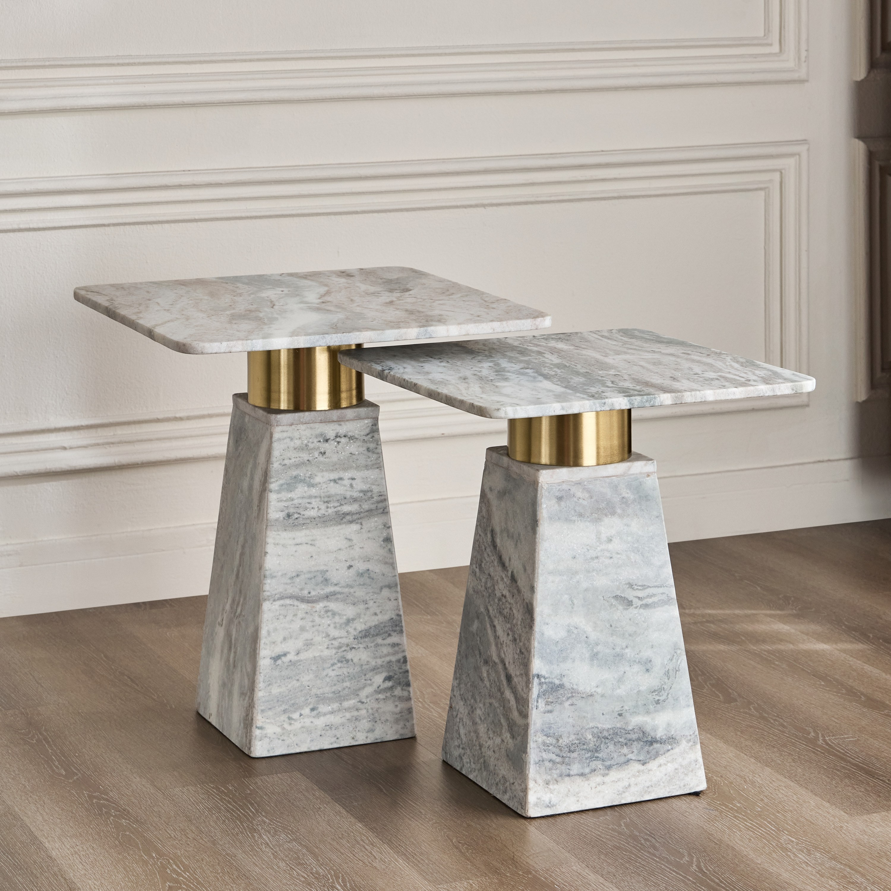 طقم طاولات متداخلة بسطح رخام من قطعتين - كارل-furniture-livingroom-nestoftables-image-1