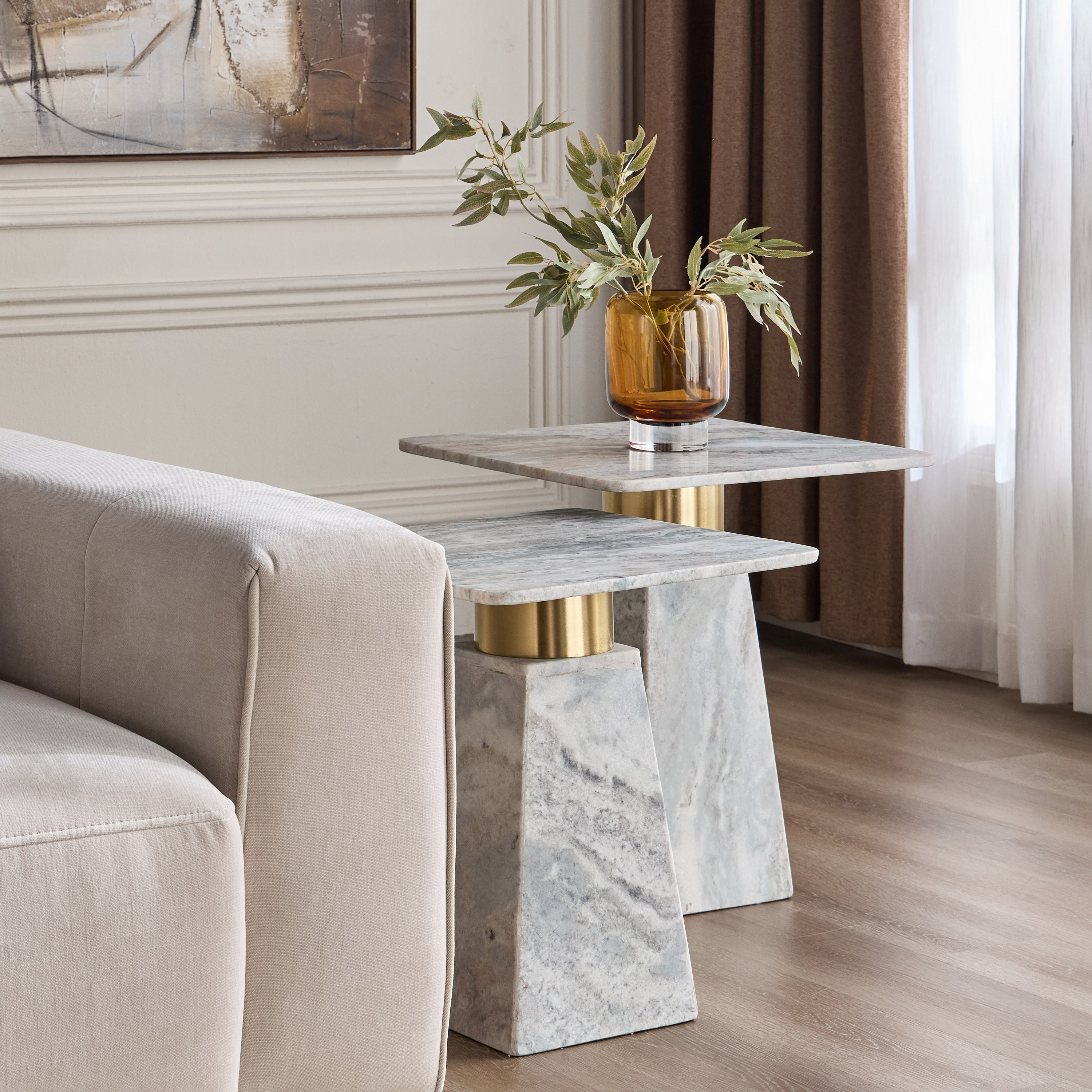 طقم طاولات متداخلة بسطح رخام من قطعتين - كارل-furniture-livingroom-nestoftables-image-5