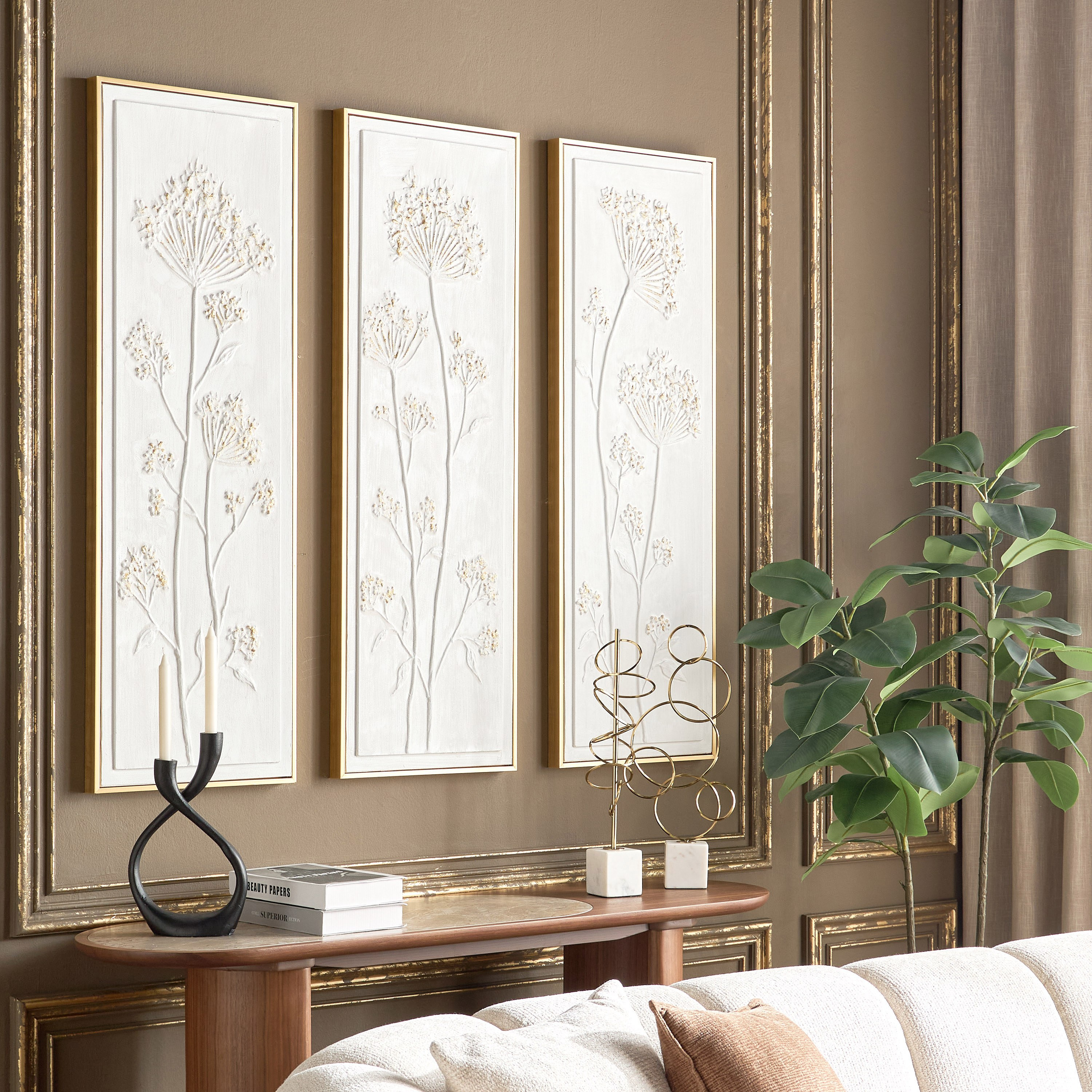 Finese 3-Piece Oil Painting Framed Canvas Art Set - 120x40 cm-household-walldecorandmirrors-wallart-image-3