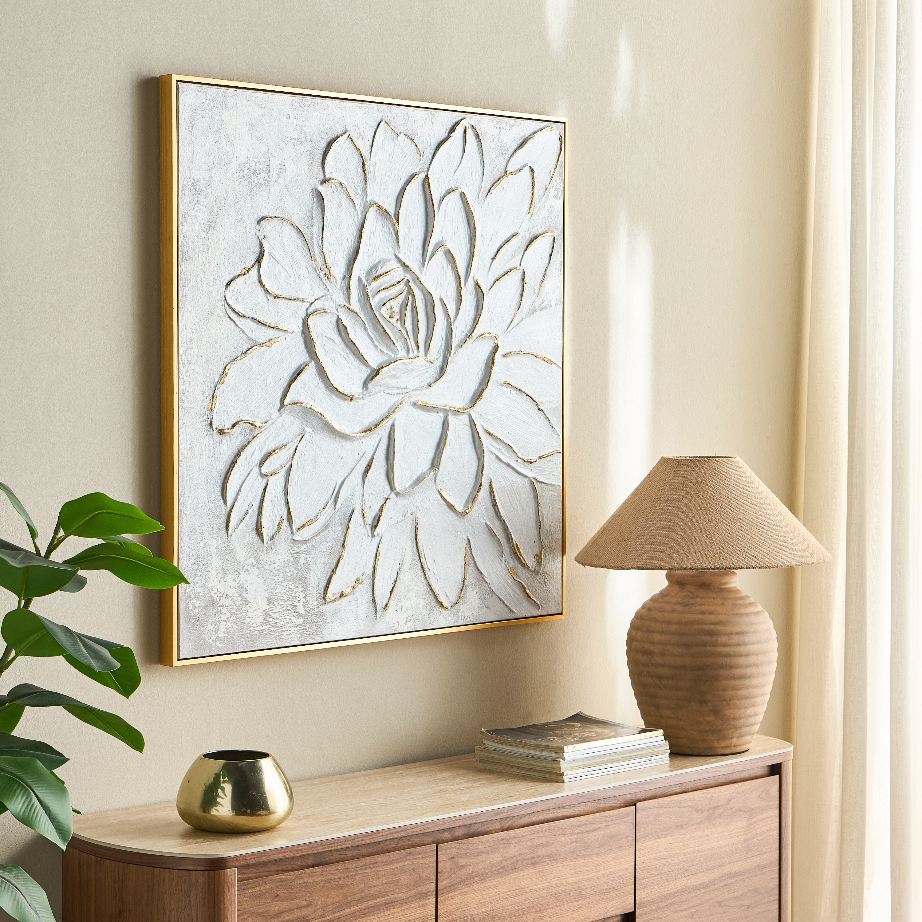 Glimmer Oil Painting Framed Canvas Wall Art - 100x100 cm-household-walldecorandmirrors-wallart-image-3