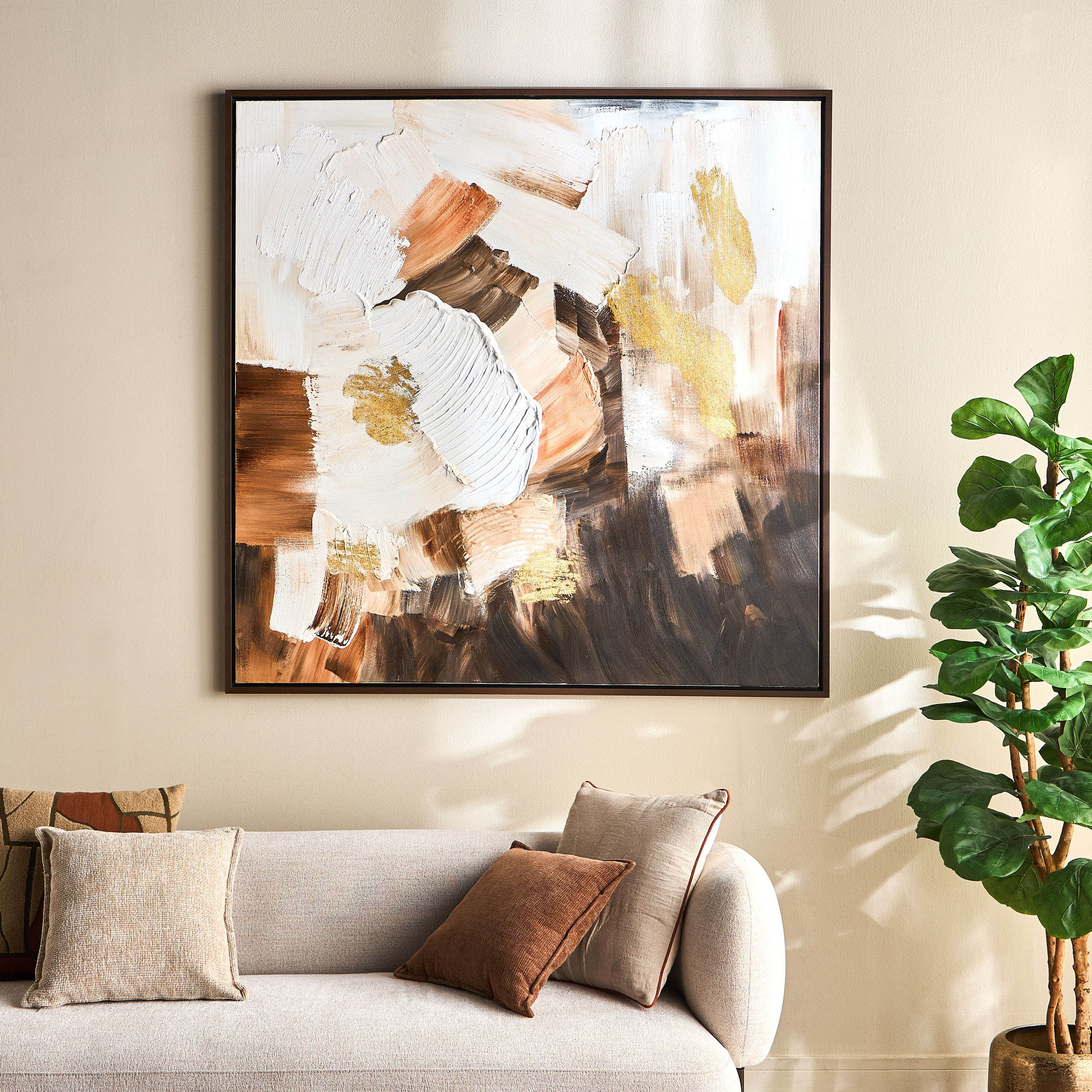 Nova Framed Canvas Oil Painting Wall Art - 150x150 cm-household-walldecorandmirrors-wallart-image-3