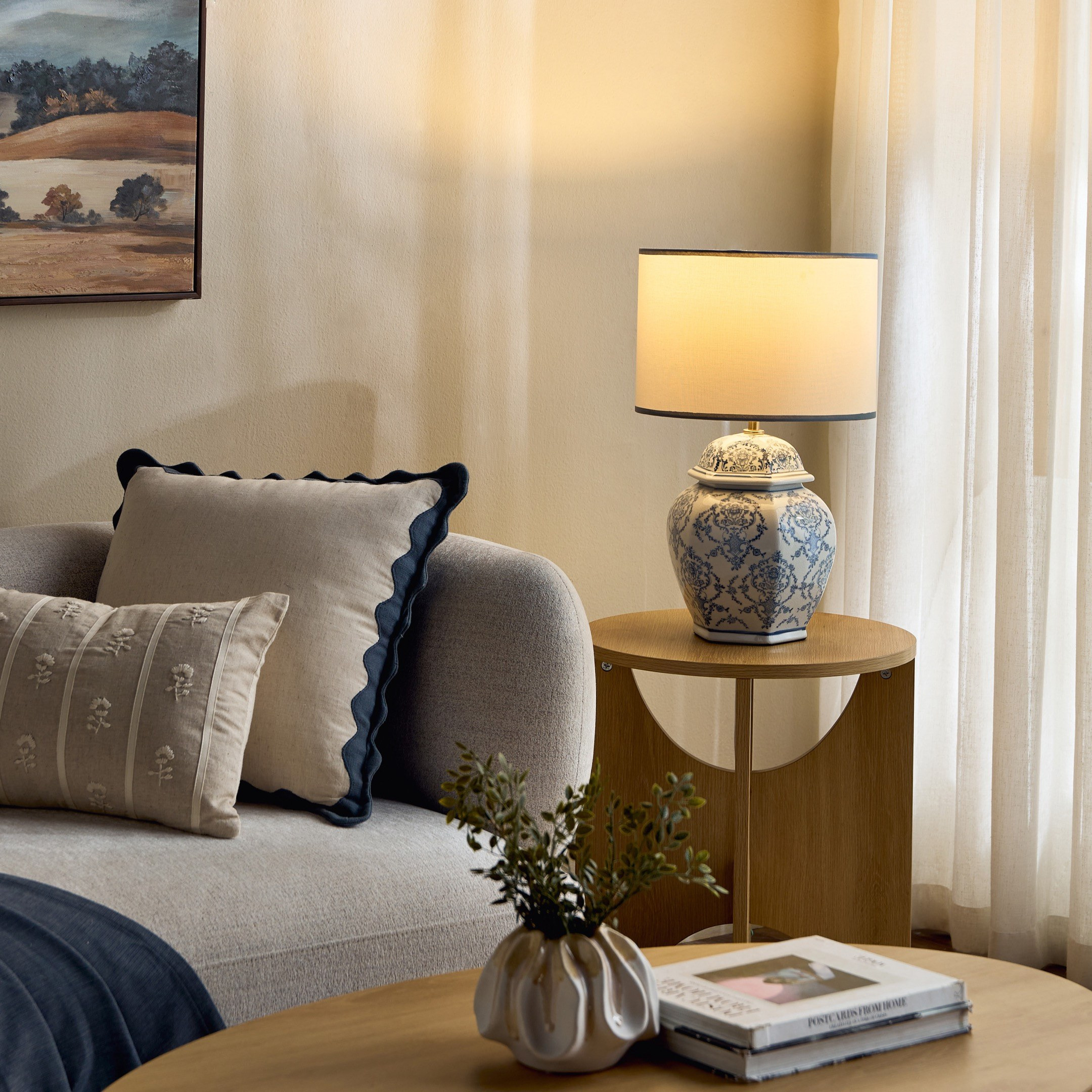 مصباح طاولة سيراميك - بودري - 49.5 سم-household-lighting-tableanddesklamps-image-5