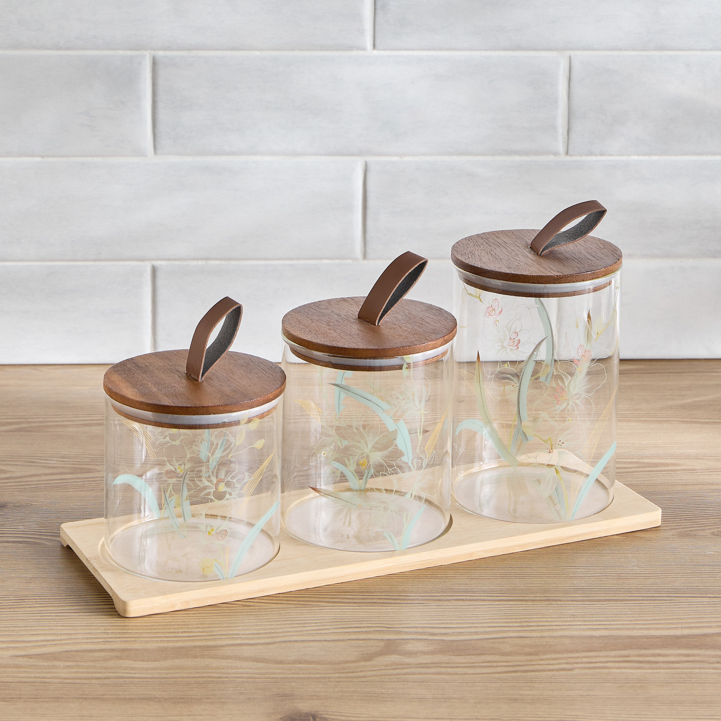 Botanics 3-Piece Jar Set with Tray