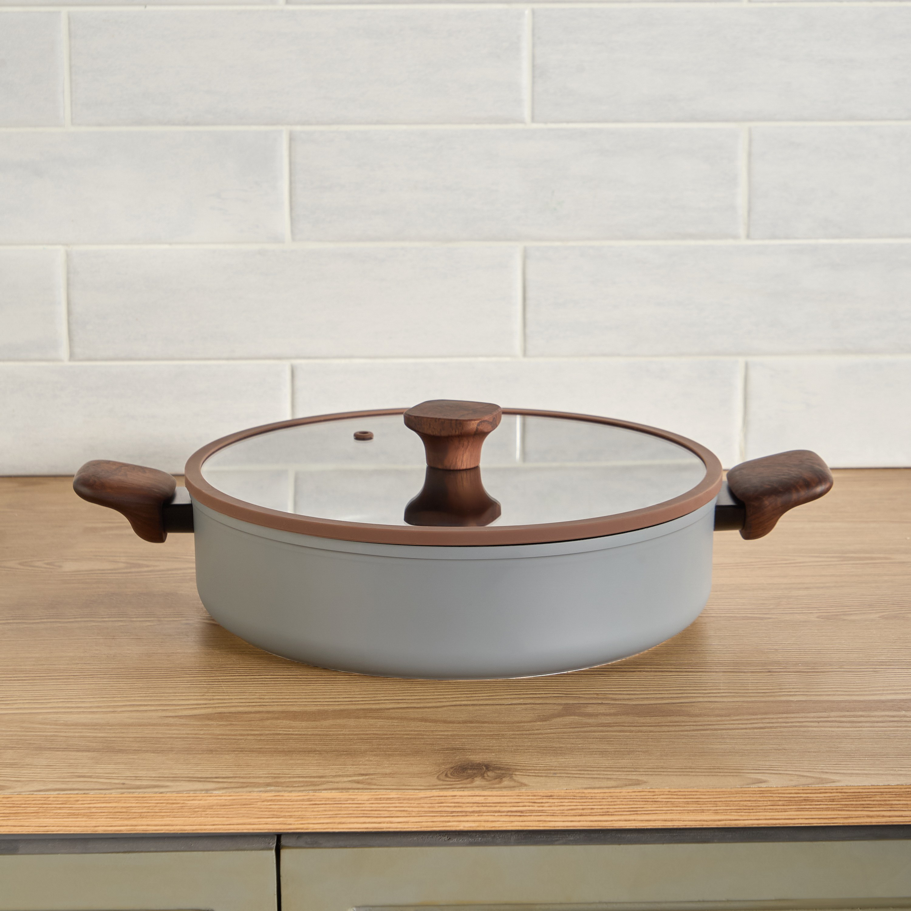 Sidra Forged Aluminium Shallow Casserole with Lid - 4.3 L-household-kitchen-cookware-potsandpans-image-1