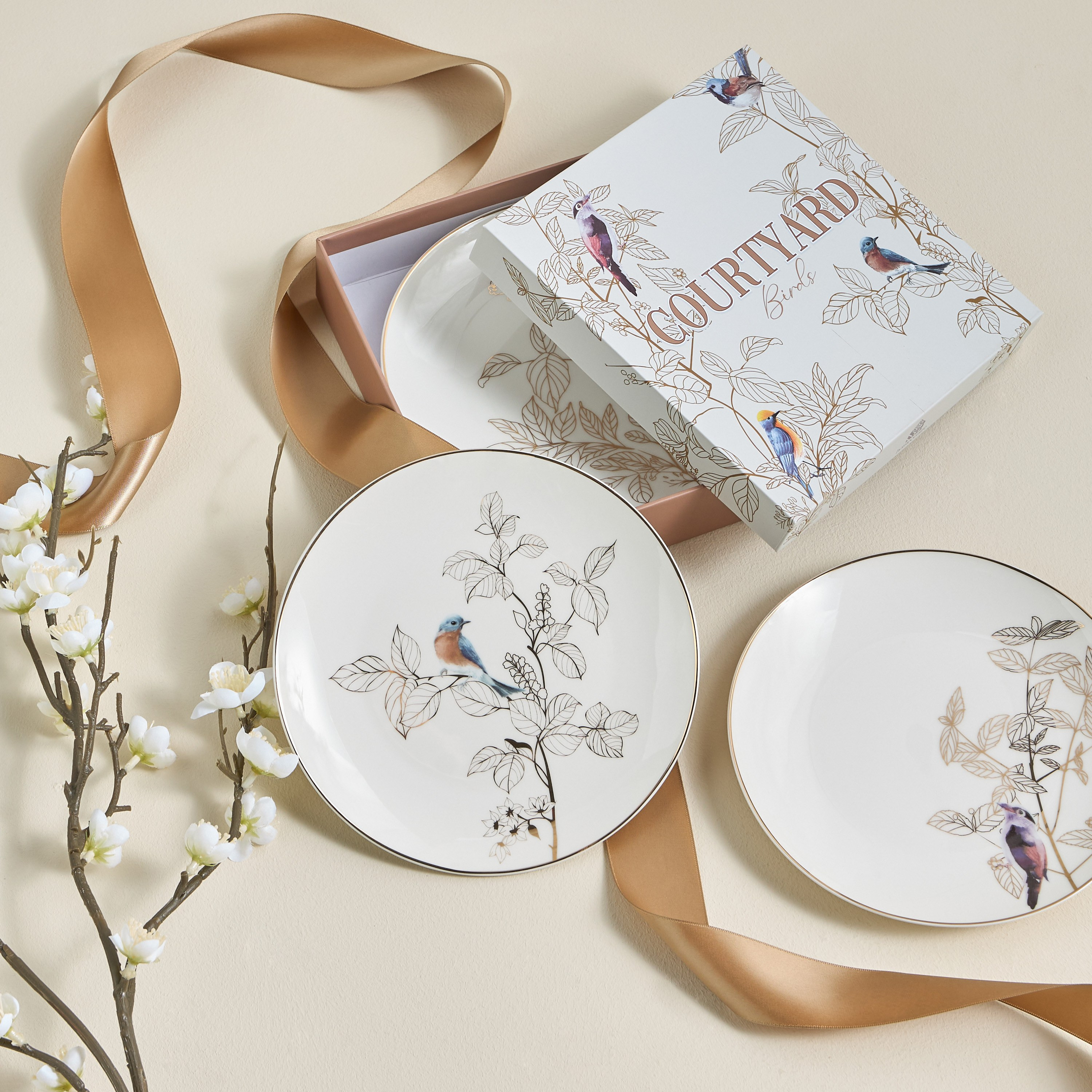 طقم صحون مقبلات من الخزف الصيني 4 قطع - كورتيارد - 19 سم-household-dining-dinnerware-plates-image-5