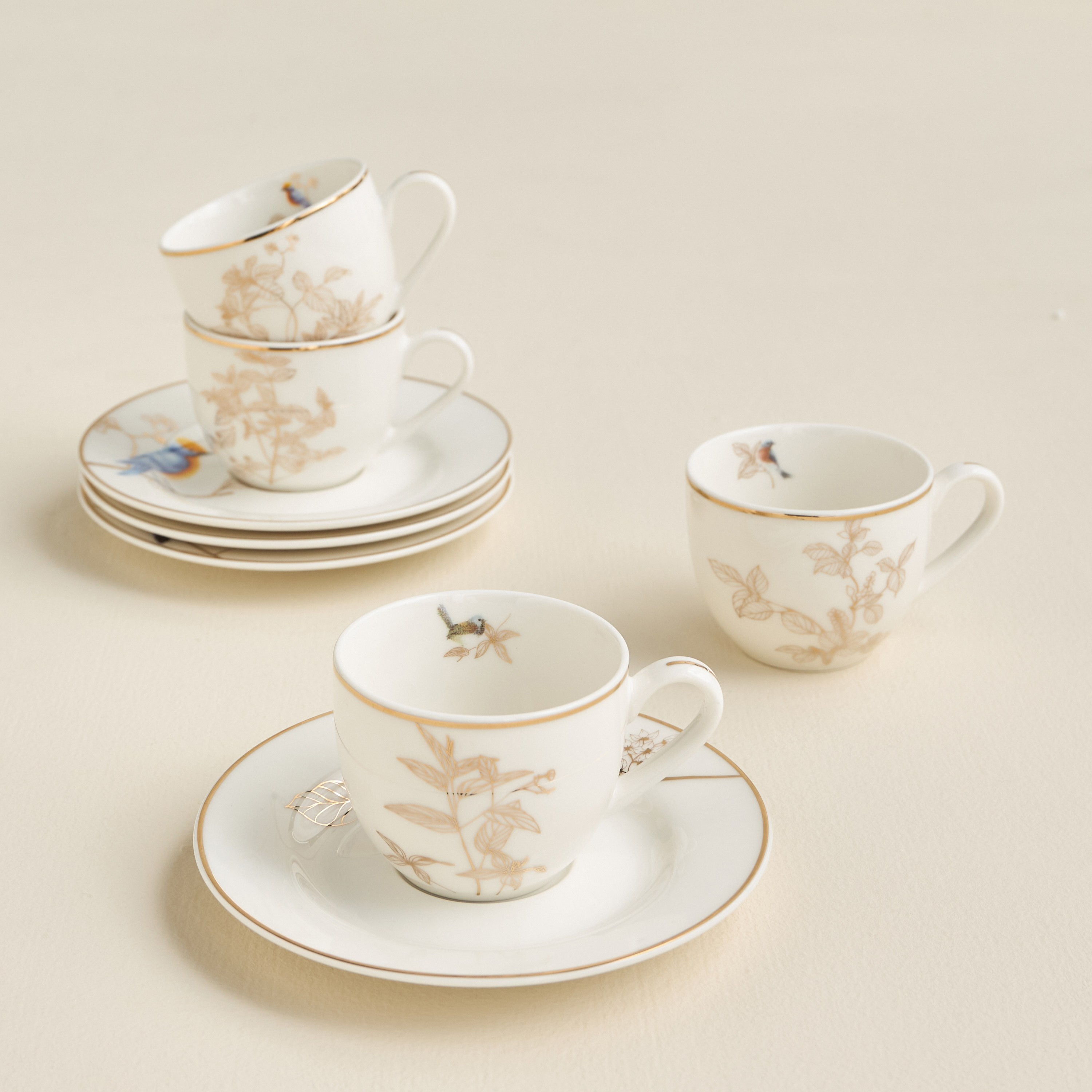 Courtyard 8-Piece New Bone China Espresso Set - 90 ml, Serves 4