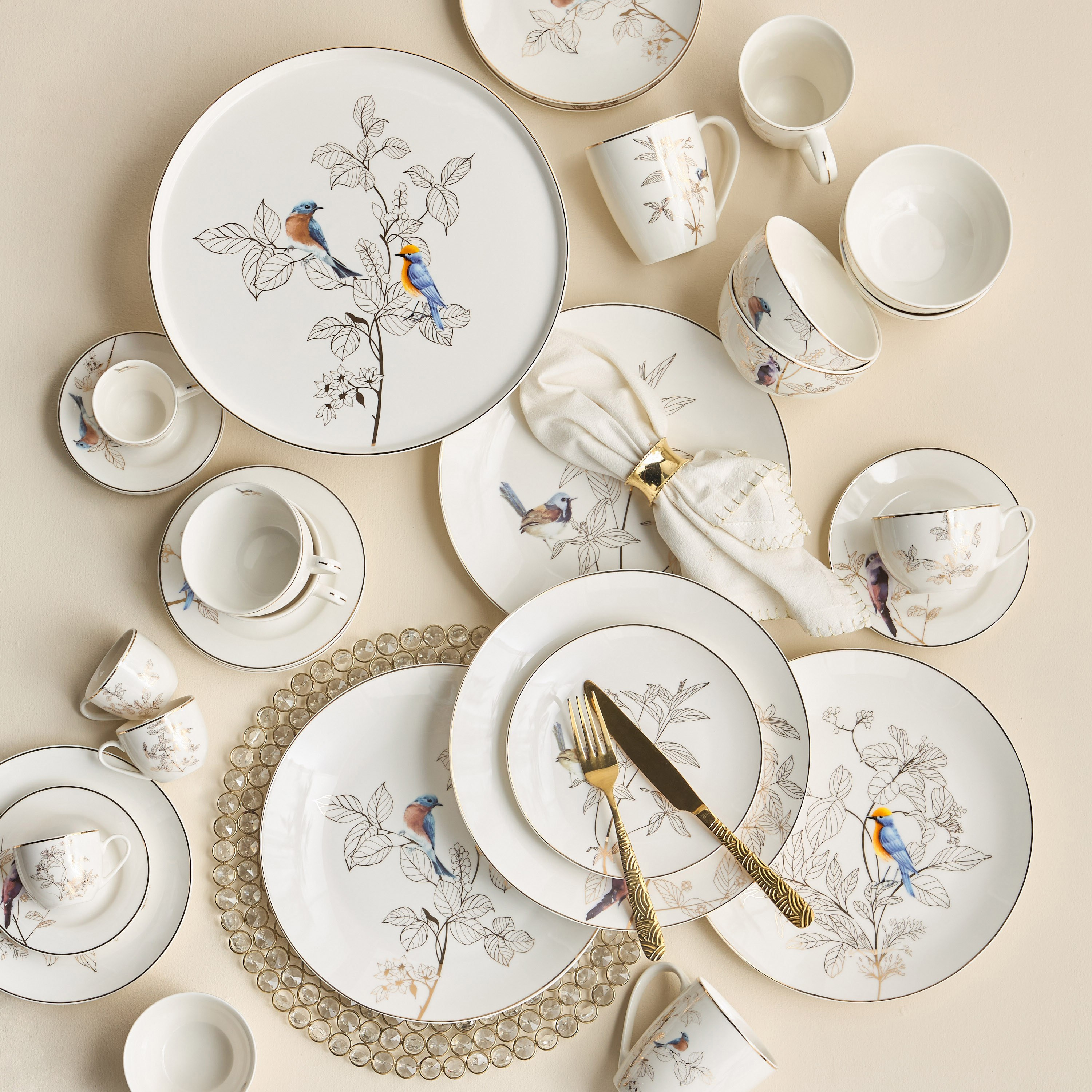 Courtyard 4-Piece New Bone China Serving Bowl Set - 12 cm-household-dining-dinnerware-bowls-image-3