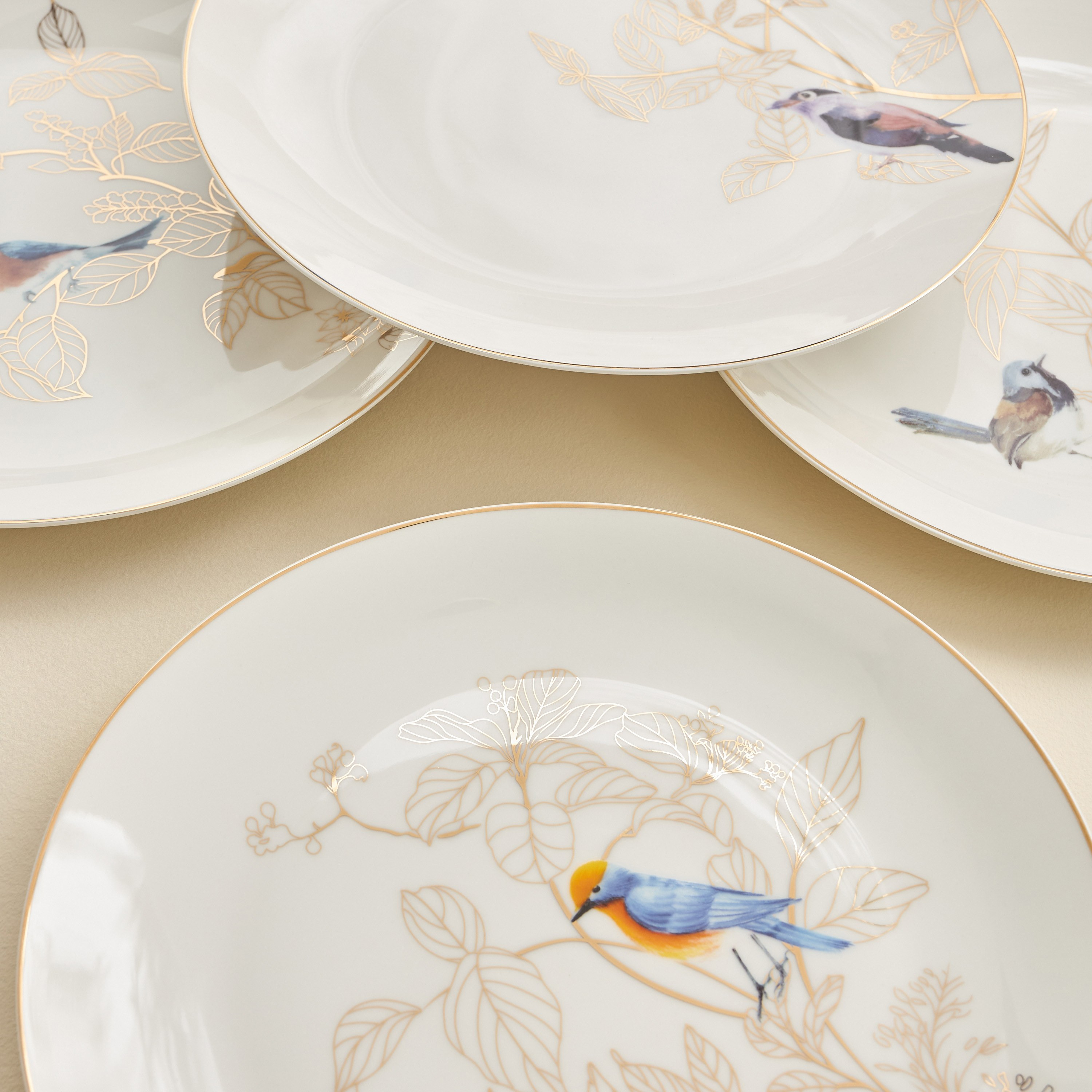 Courtyard 4-Piece New Bone China Serving Plate Set - 27 cm-household-dining-dinnerware-plates-image-3