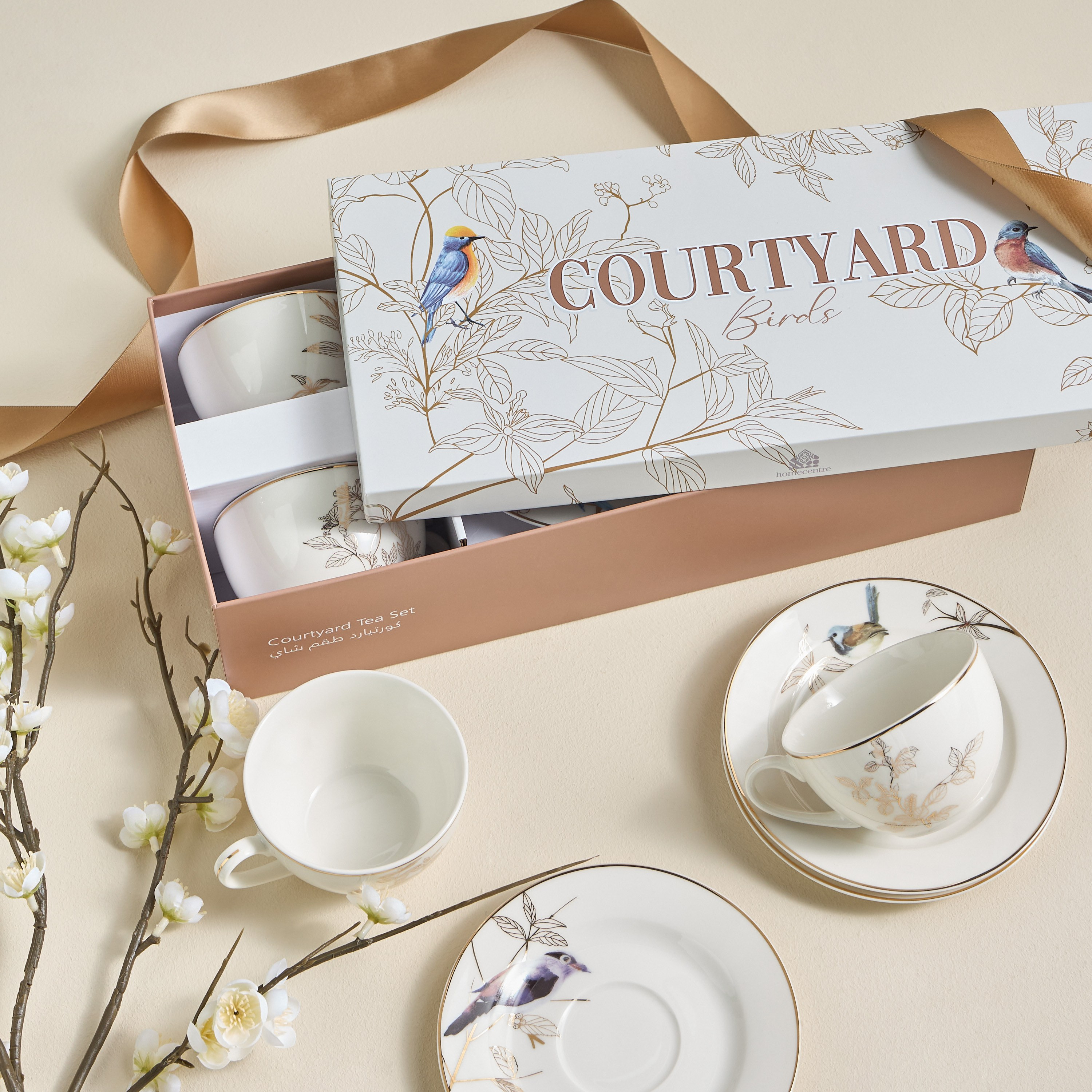 Courtyard 8-Piece- New Bone China Tea Set - 220 ml, Serves 4-household-dining-teaandcoffee-teaandcoffeesets-image-4