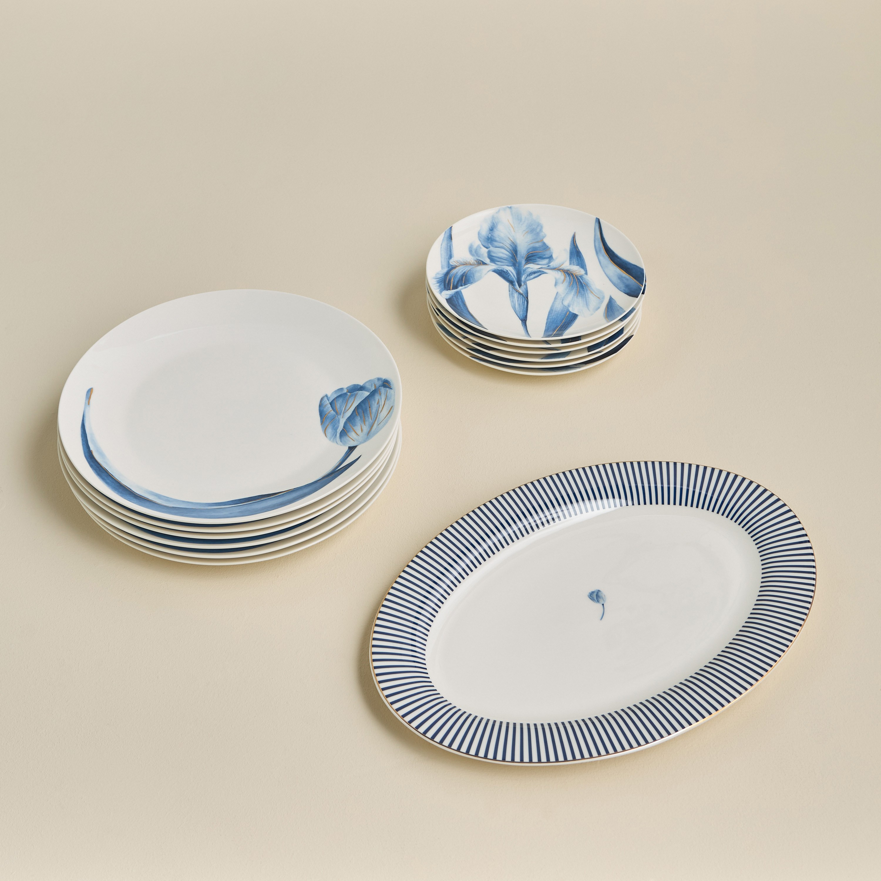 طقم عشاء من الخزف الصيني 32 قطعة بنقوش زهرية - كورتيارد - يخدم 6 أفراد-household-dining-dinnerware-dinnersets-image-2