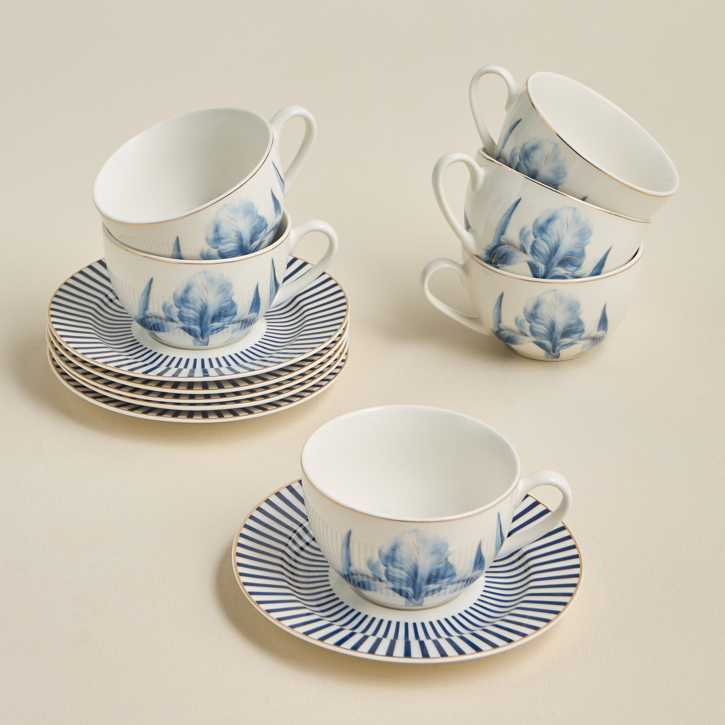 طقم عشاء من الخزف الصيني 32 قطعة بنقوش زهرية - كورتيارد - يخدم 6 أفراد-household-dining-dinnerware-dinnersets-image-6