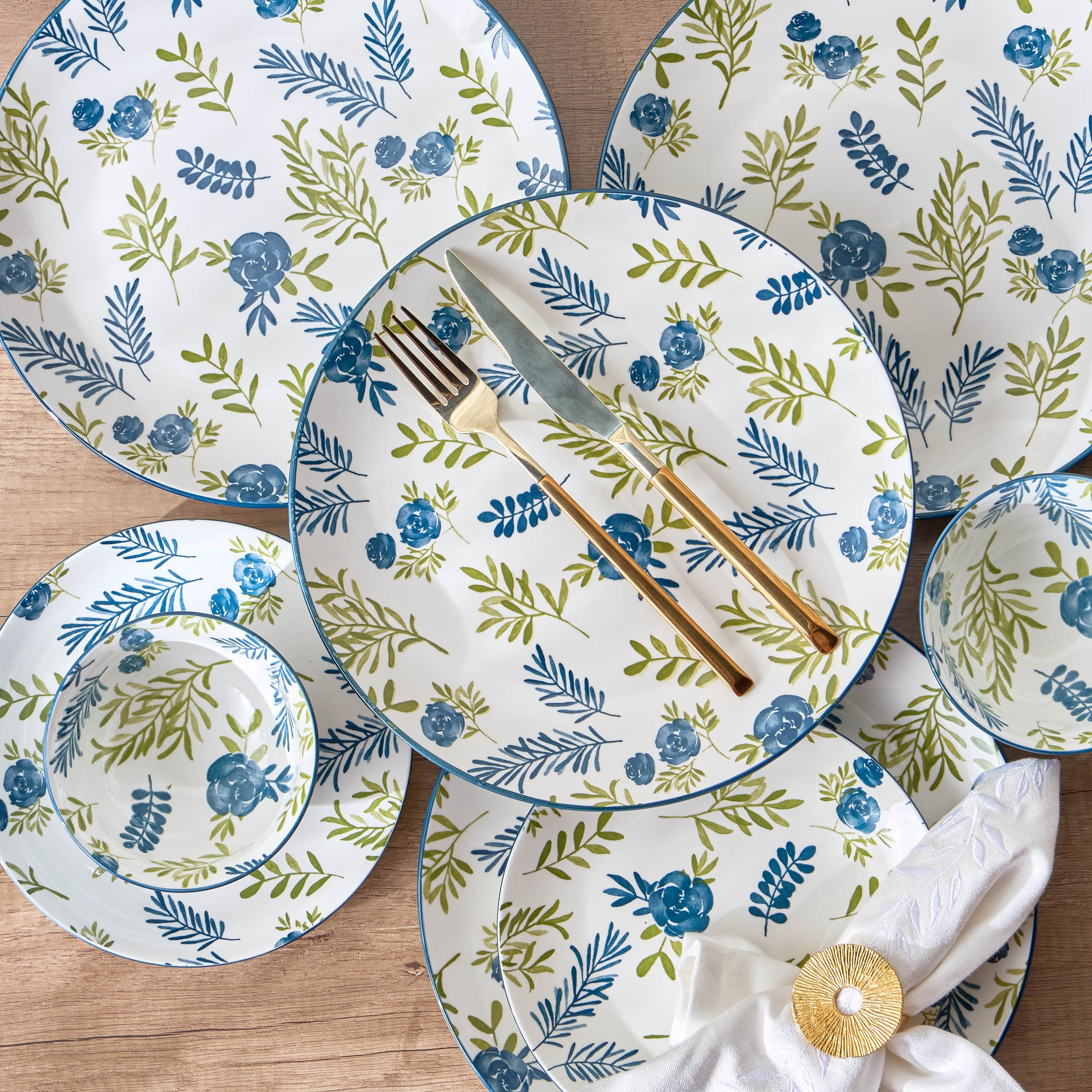 طقم عشاء بورسلين 12 قطعة - ديزي - يخدم 4 أفراد-household-dining-dinnerware-dinnersets-image-1