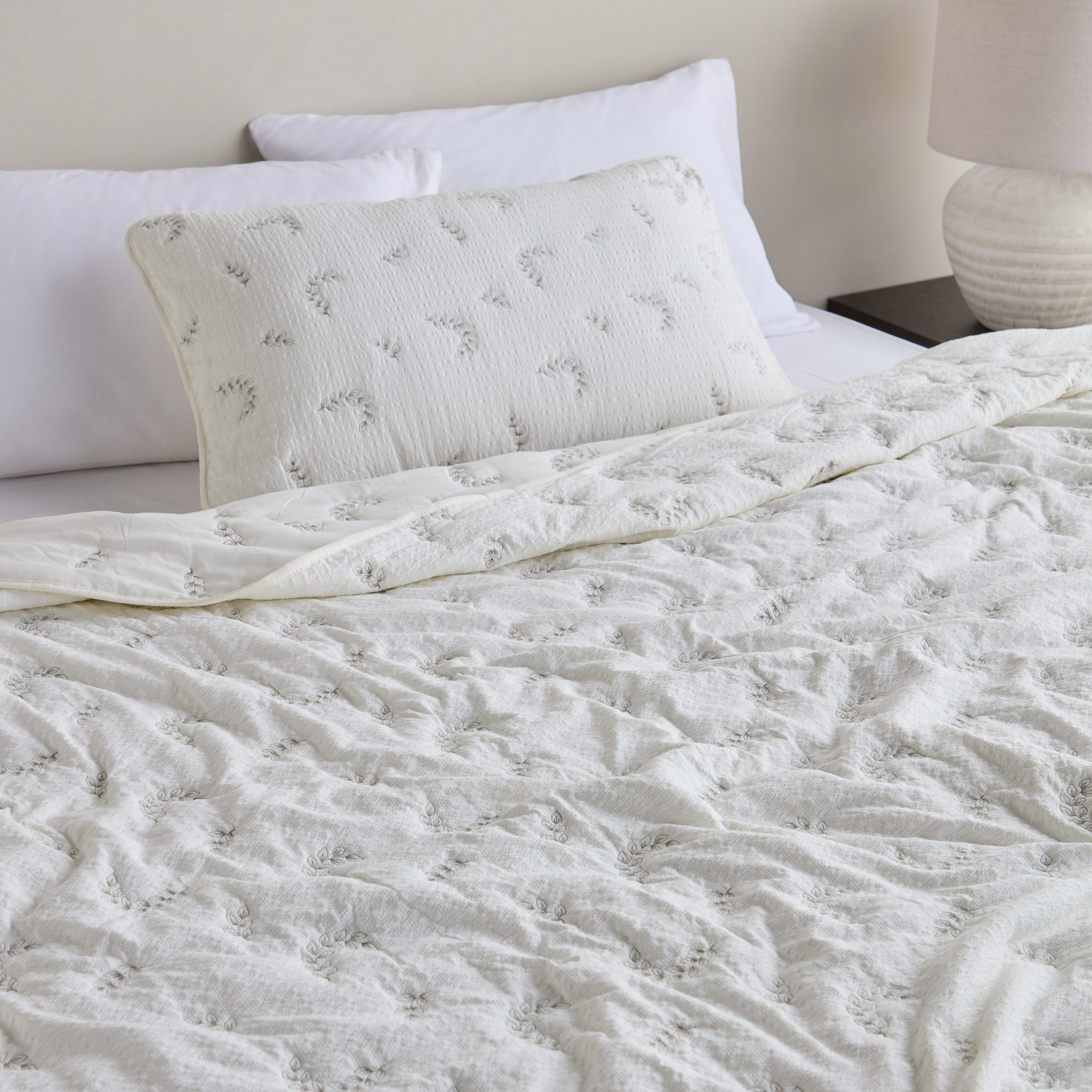 Andre Seersucker Embroidered 2-Piece Full Bedspread Set - 160x240 cm-household-bedding-comfortersandbedspreads-bedspreads-image-5