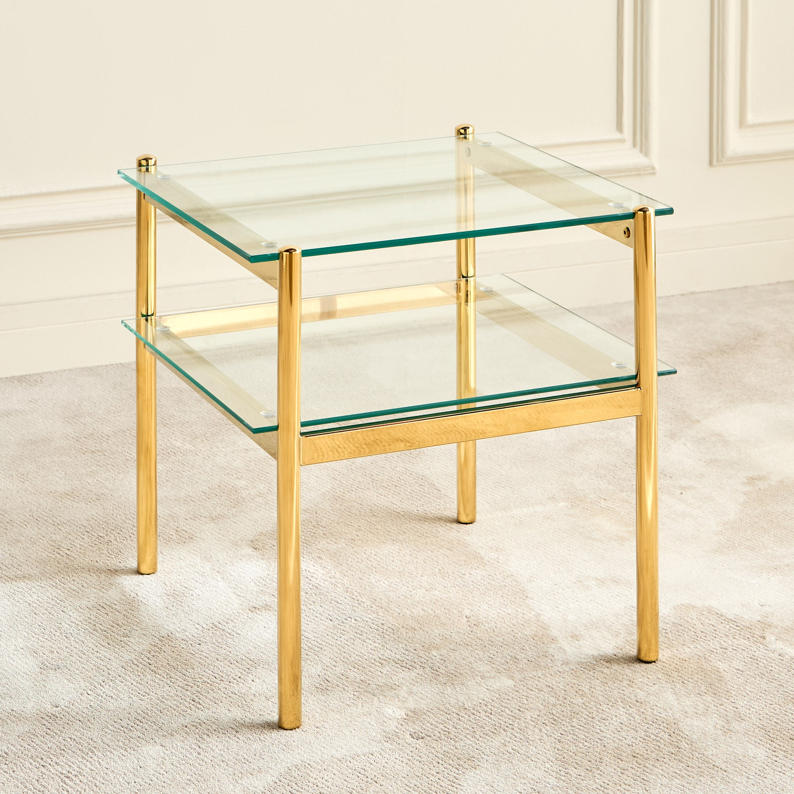 Stark Glass Top Side Table