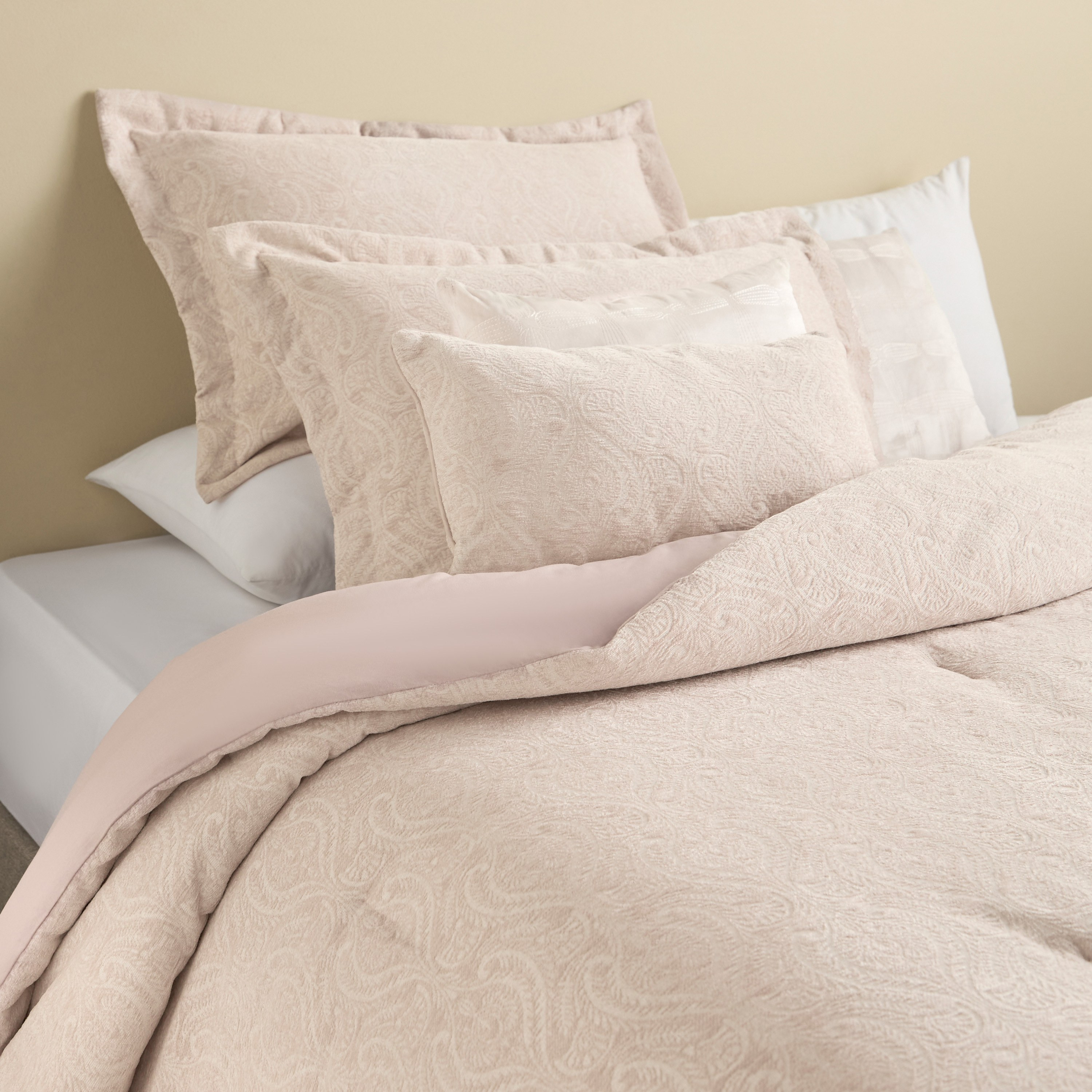 طقم لحاف سوبر كينج 6 قطع جاكار - براغ - 240x260 سم-household-bedding-comfortersandbedspreads-comforters-image-5