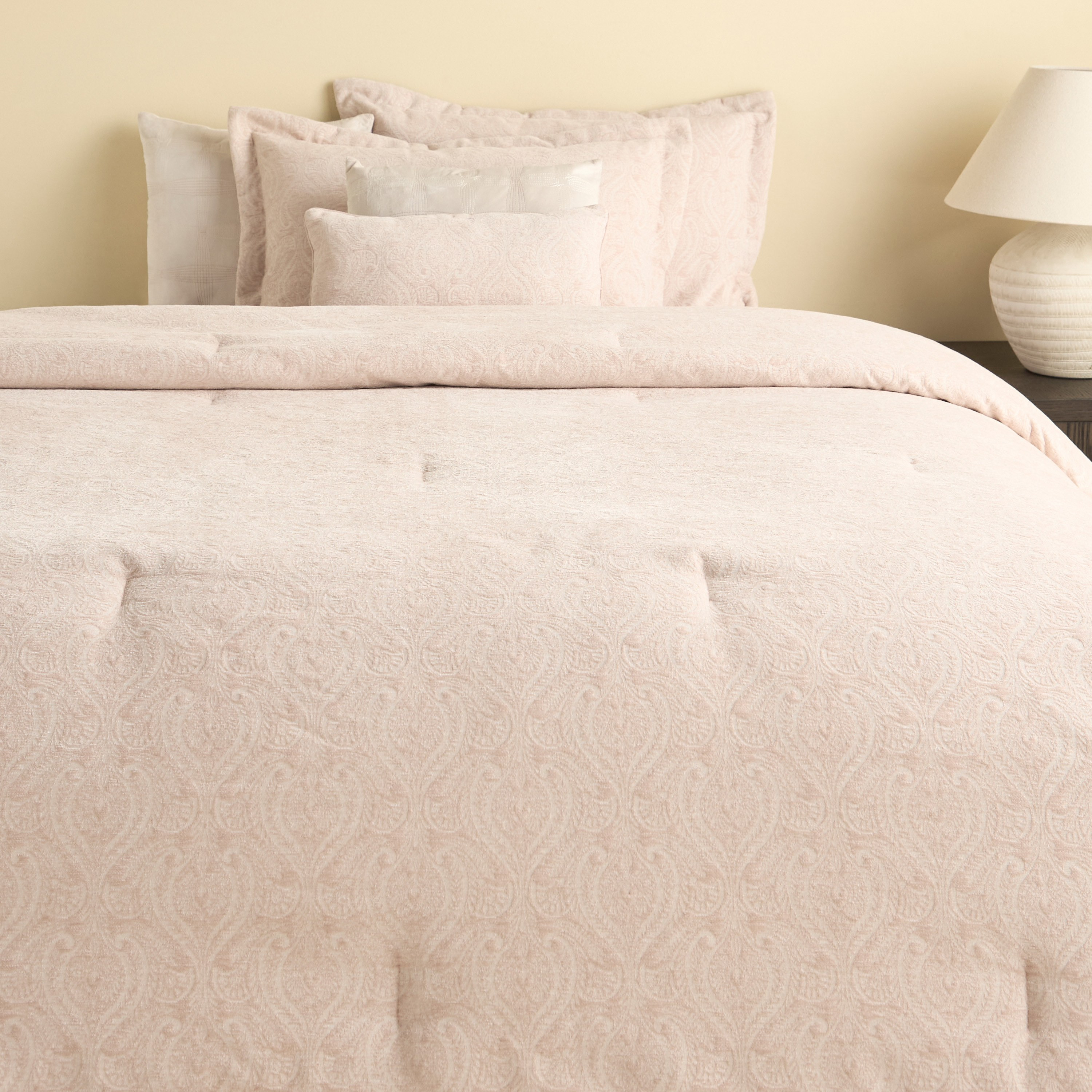 طقم لحاف سوبر كينج 6 قطع جاكار - براغ - 240x260 سم-household-bedding-comfortersandbedspreads-comforters-image-4