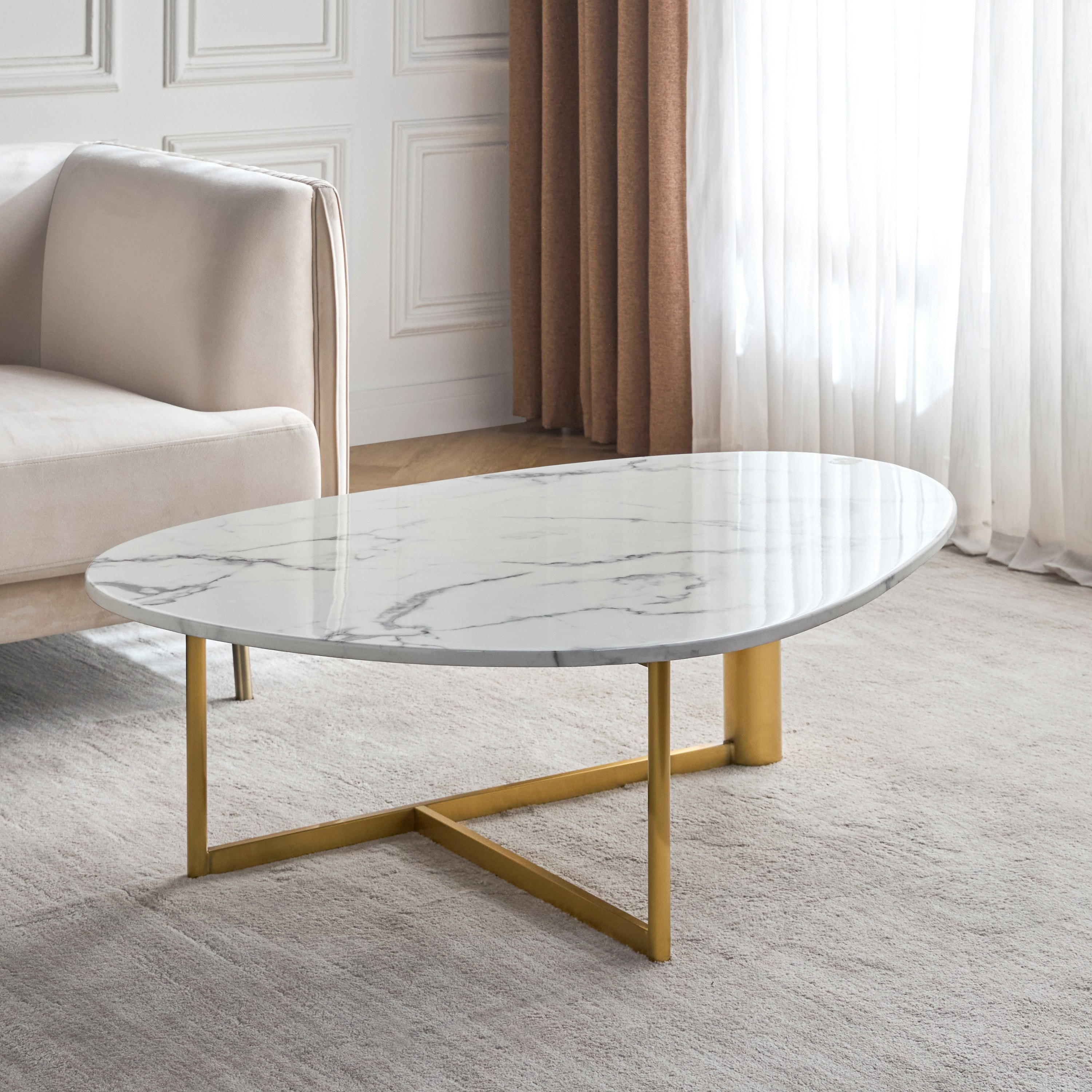 Forge Marble Top Coffee Table
