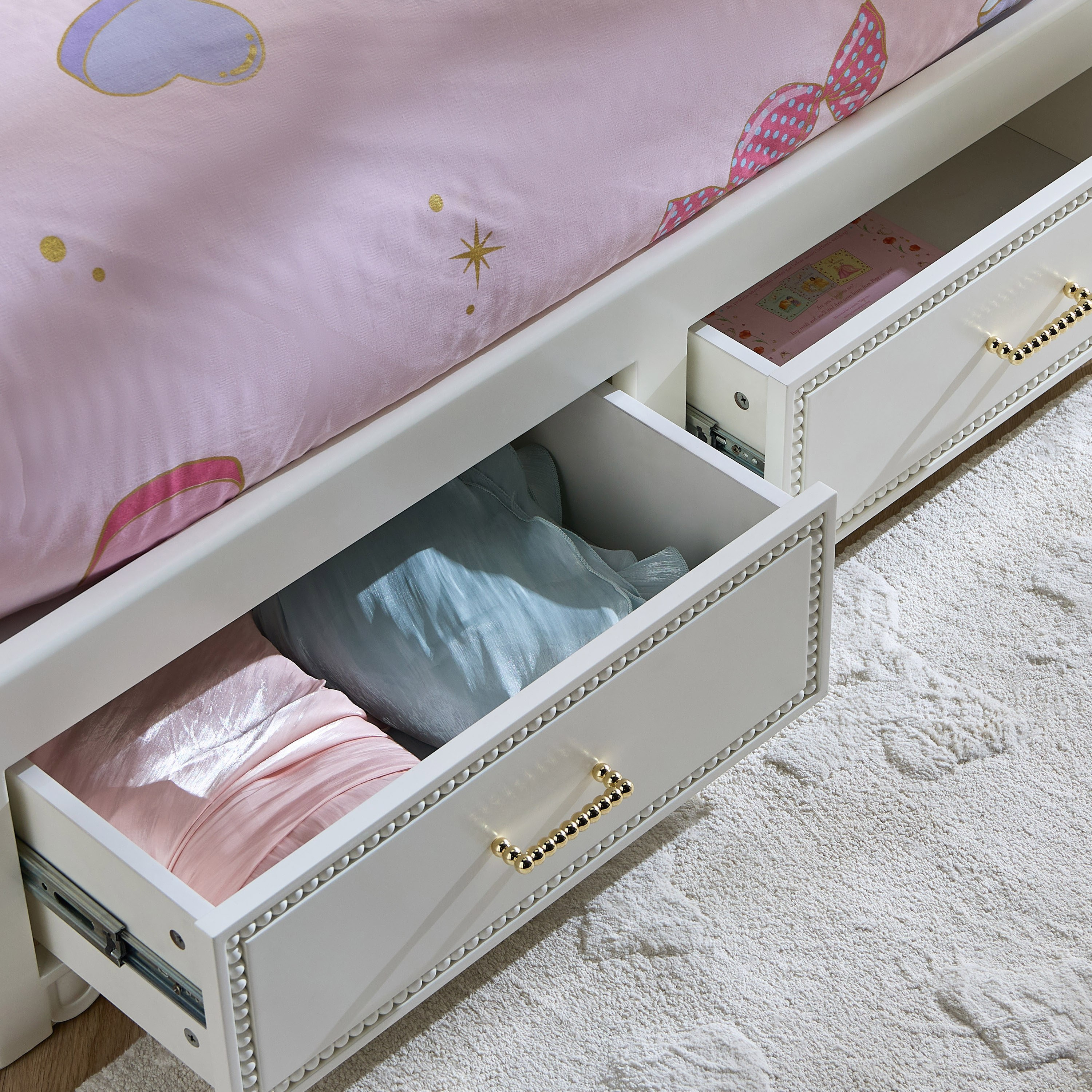 Layla Single Bed with Drawer Storage - 120x200 cm-babyandkids-kidsbeds-singlebeds-image-5