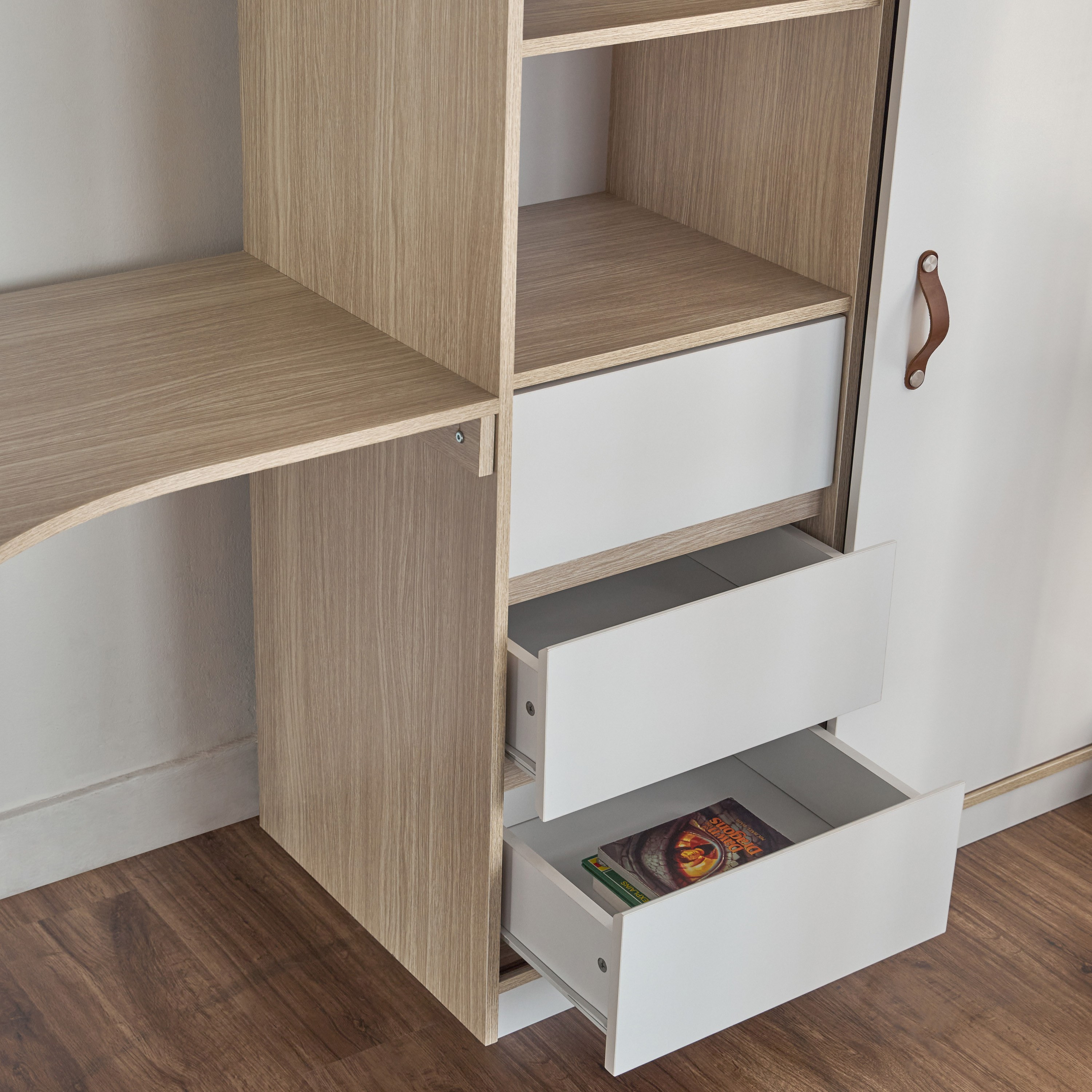 Daniel Single Loft Bed with Storage - 90x200 cm-babyandkids-kidsbeds-bunkandloftbeds-image-6