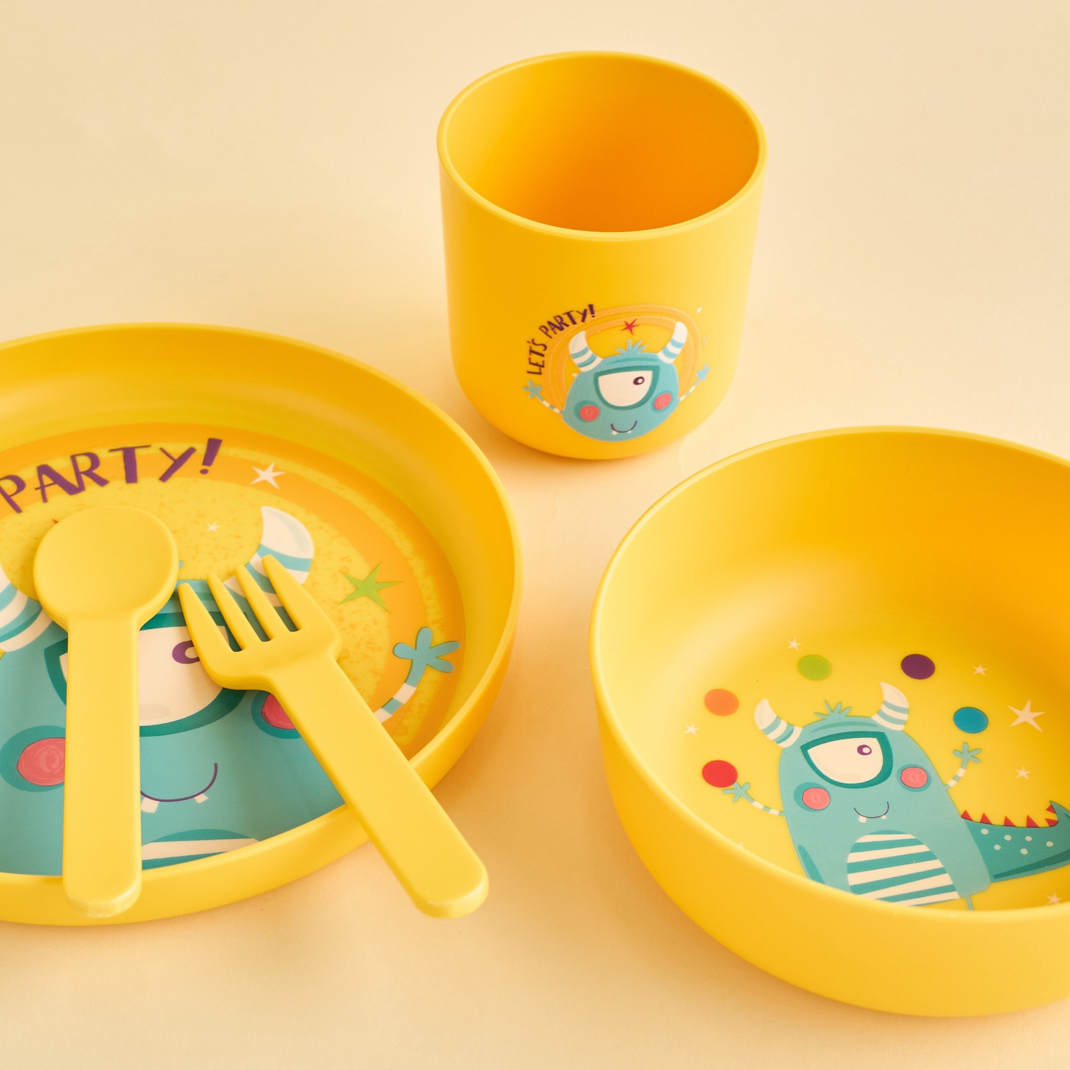 طقم أدوات مائدة بتصميم وحش 5 قطع - بيرت-babyandkids-eatanddrink-tableware-image-2