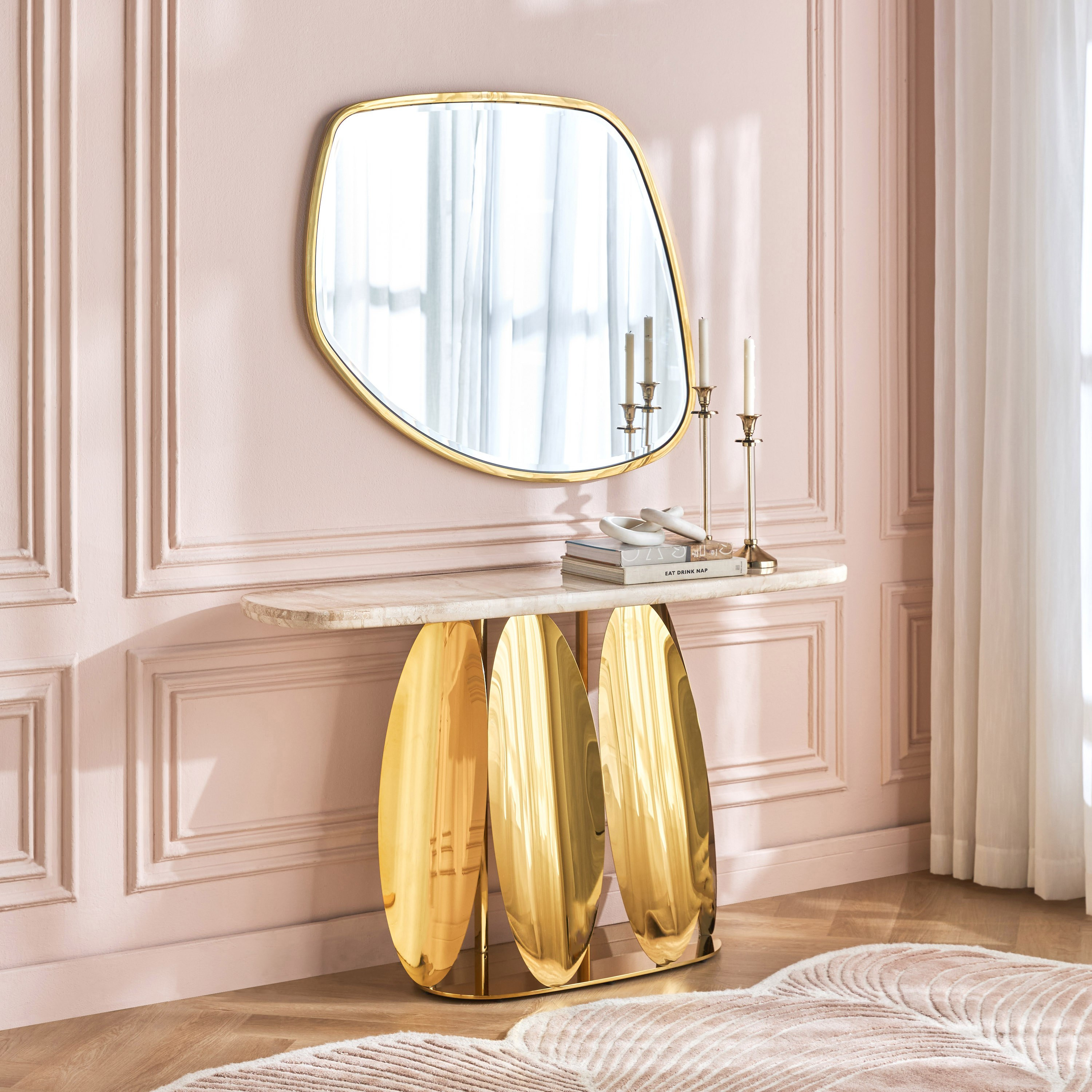 Raqiya Console Table with Mirror-furniture-livingroom-consoletablesandmirrors-image-1